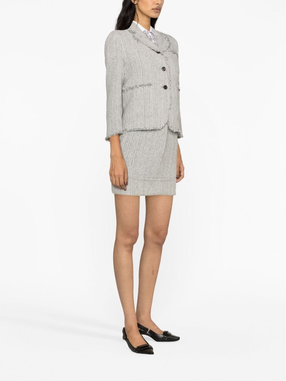 4 Bar-stripe tweed jacket - 4