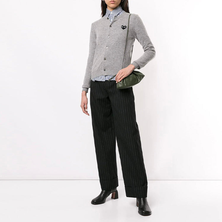 (WMNS) COMME des GARCONS PLAY Cardigan Black Heart 'Grey' AZ-N023-051-2 - 3