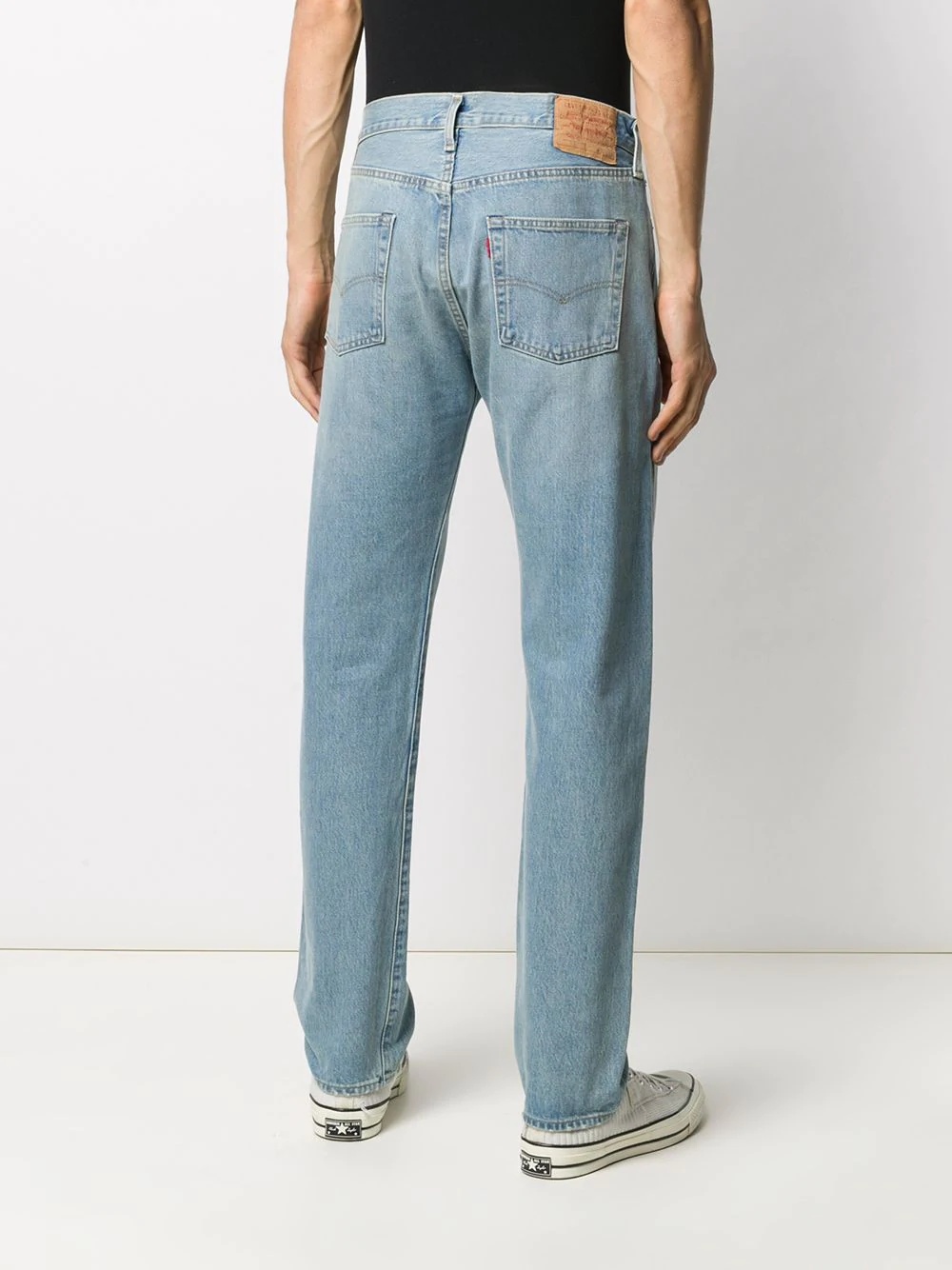 light wash straight leg jeans - 4