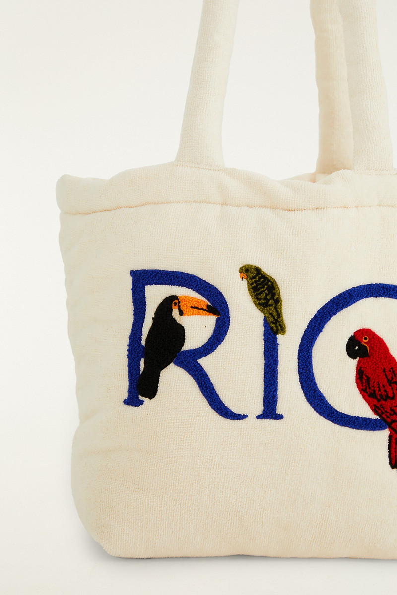 FARM RIO Off-White Embroidered Rio Tote Bag outlook