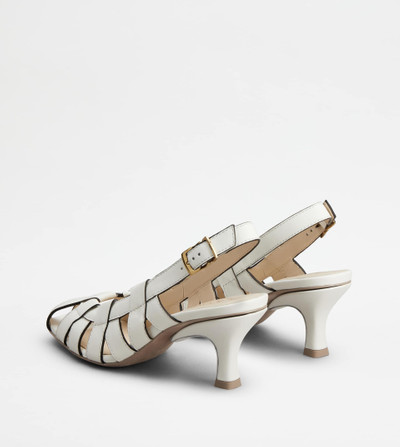 Tod's SLINGBACK PUMPS IN LEATHER - WHITE outlook