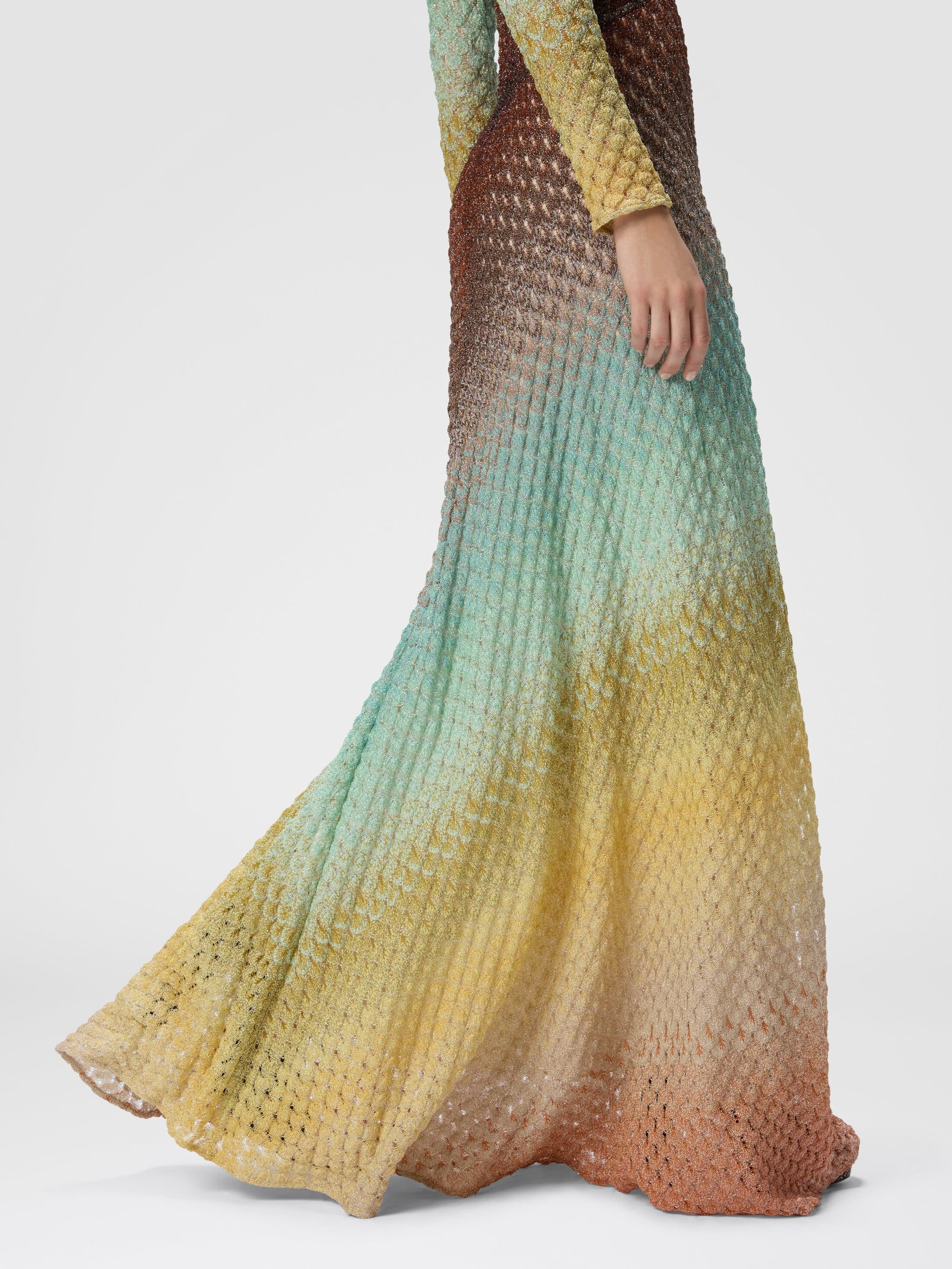 Missoni Flared Dégradé Long Dress With V-neck in Multicoloured at Nordstrom - 4