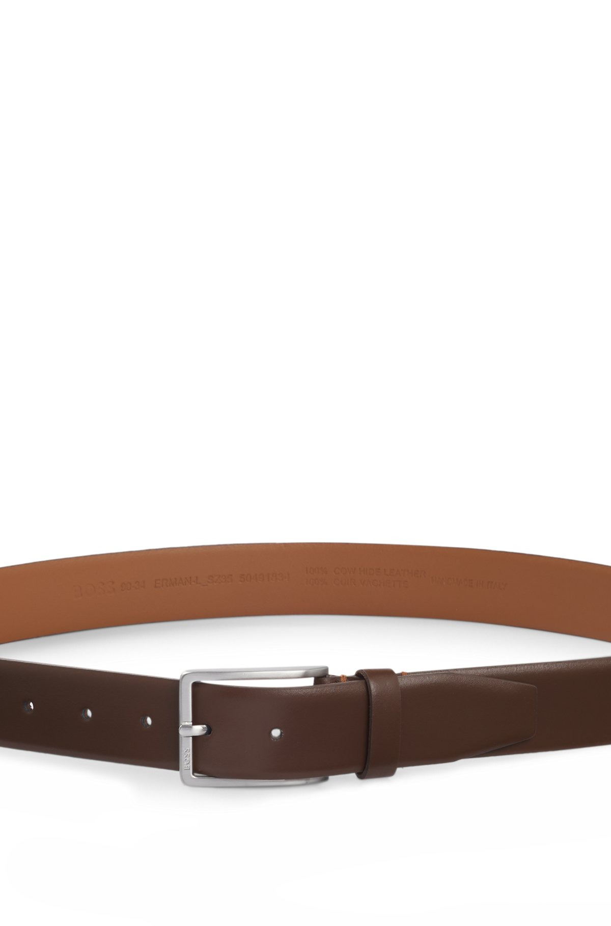 SMOOTH-LEATHER BELT WITH LOGO-ENGRAVED BUCKLE - 4