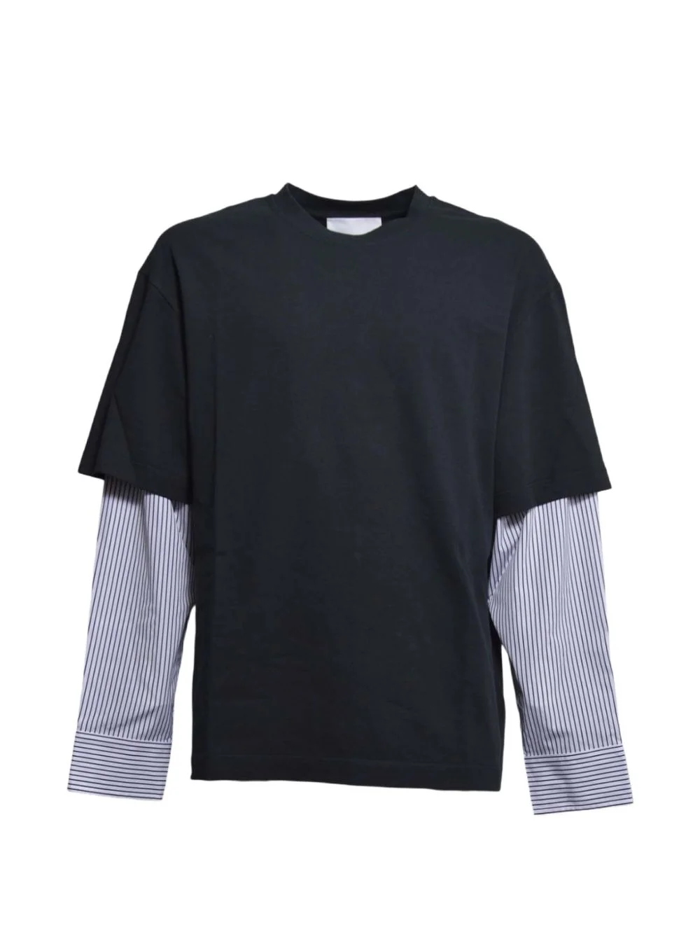 striped layered T-shirt - 1