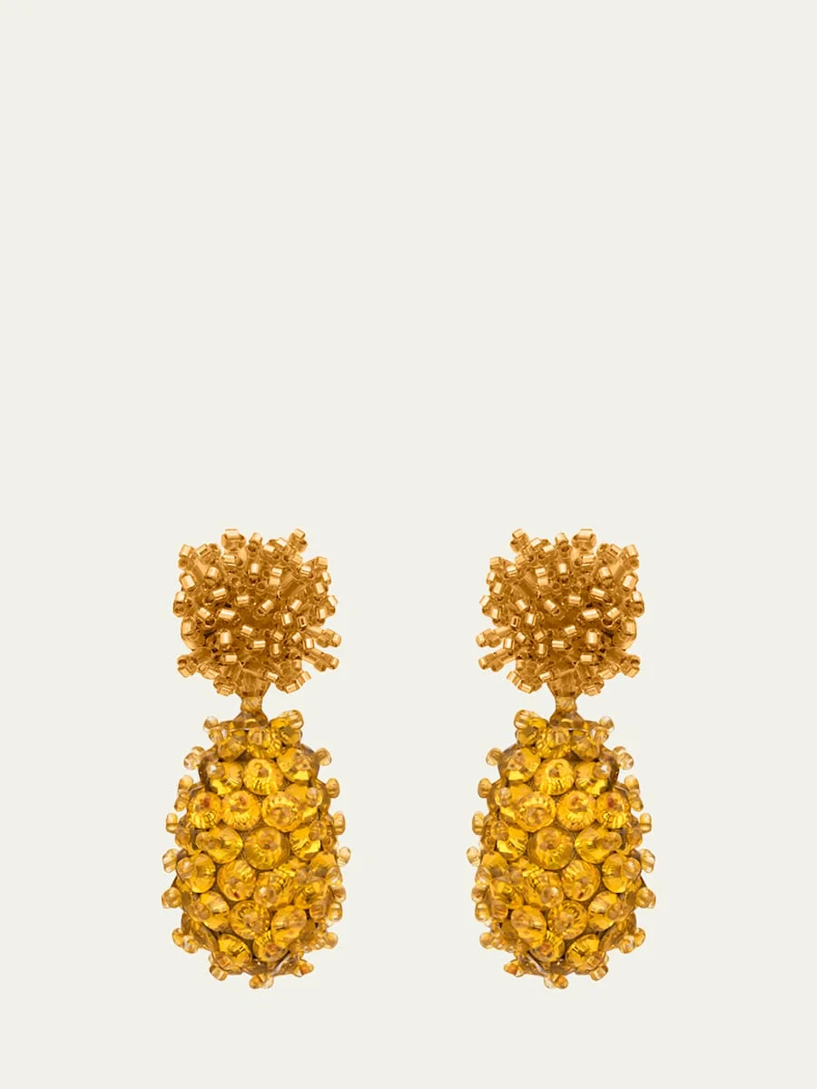 Beaded Cluster Drop Earrings - 1
