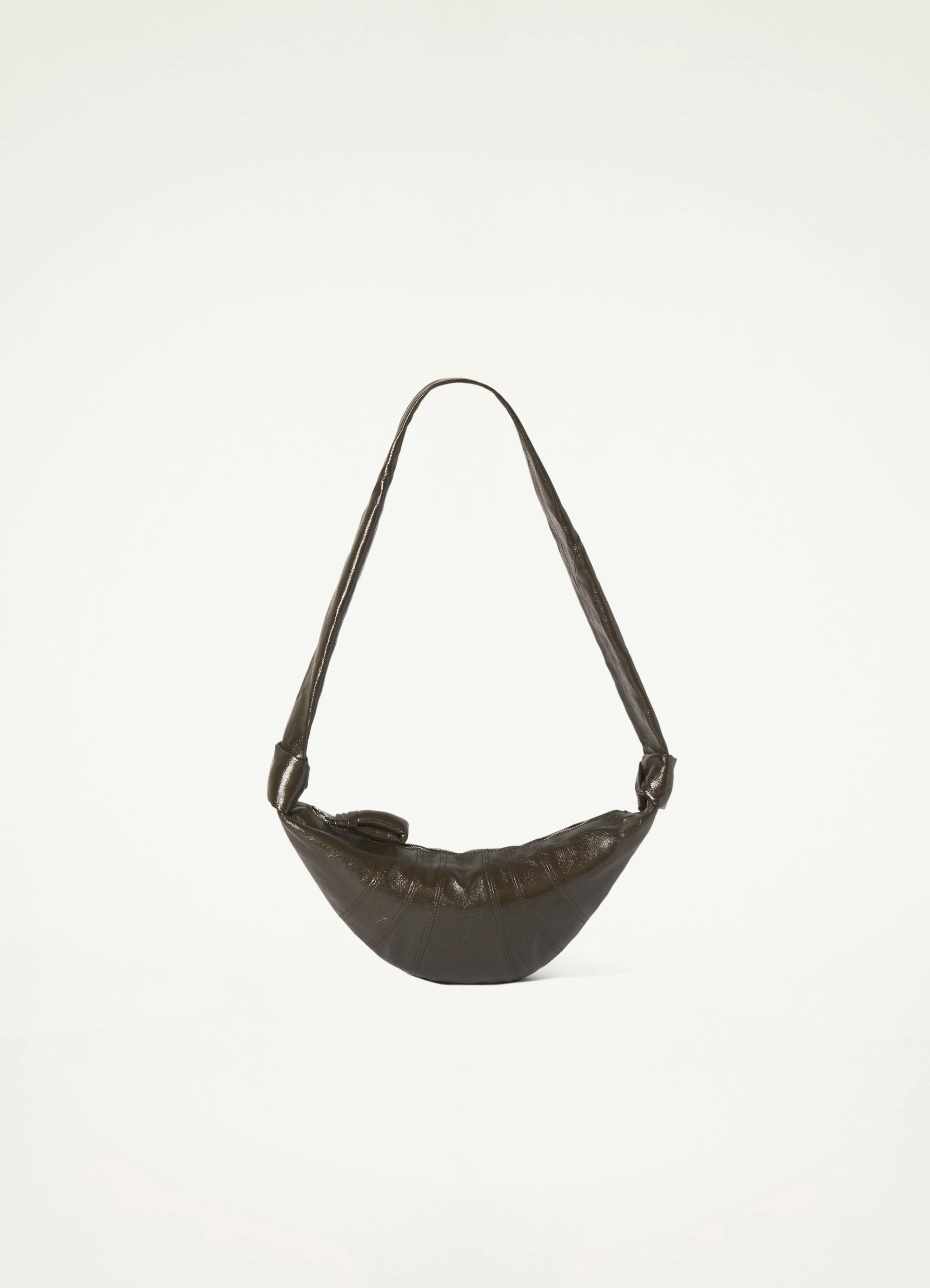 Black Croissant small coated-canvas shoulder bag