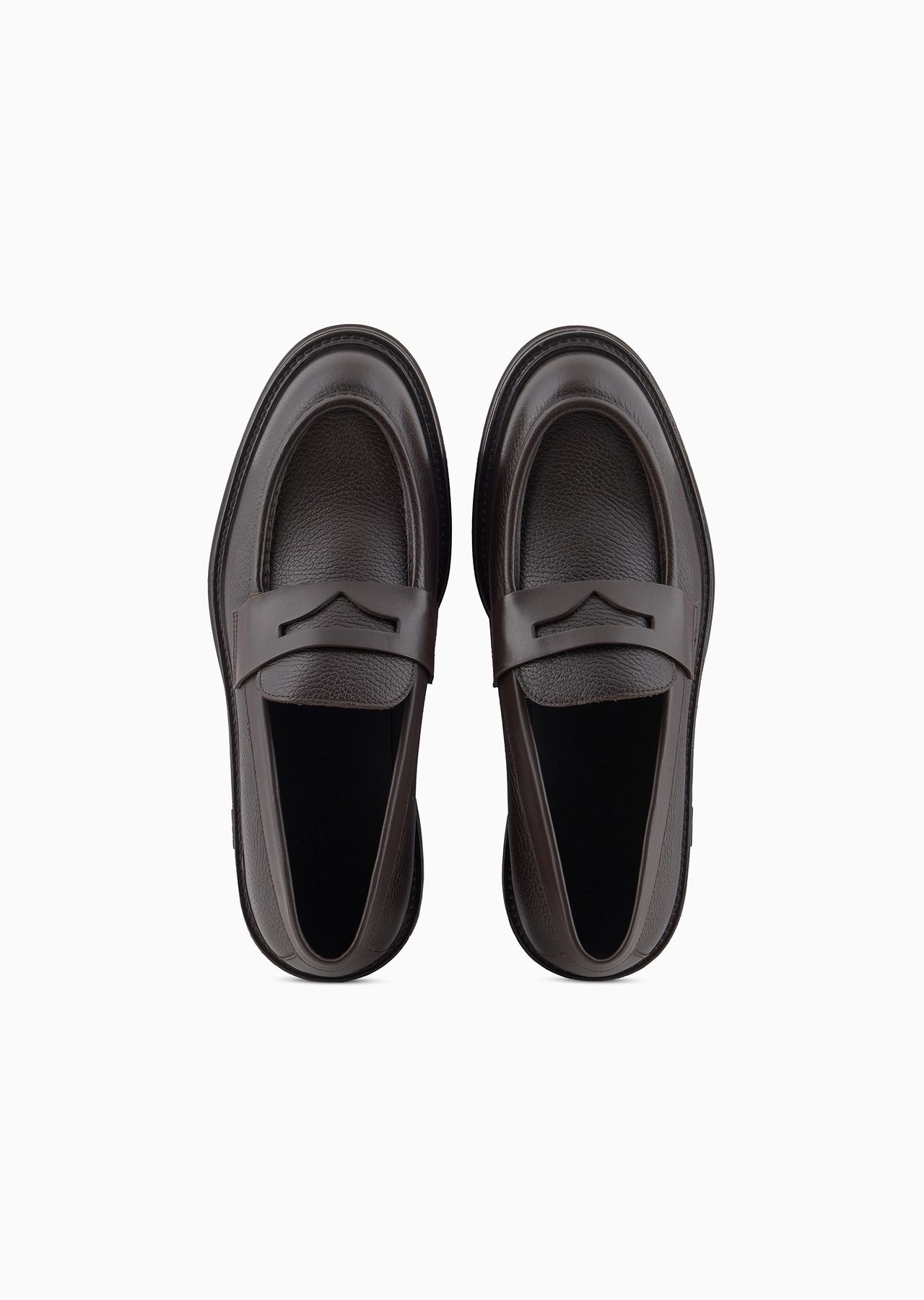 Pebbled leather loafers - 3