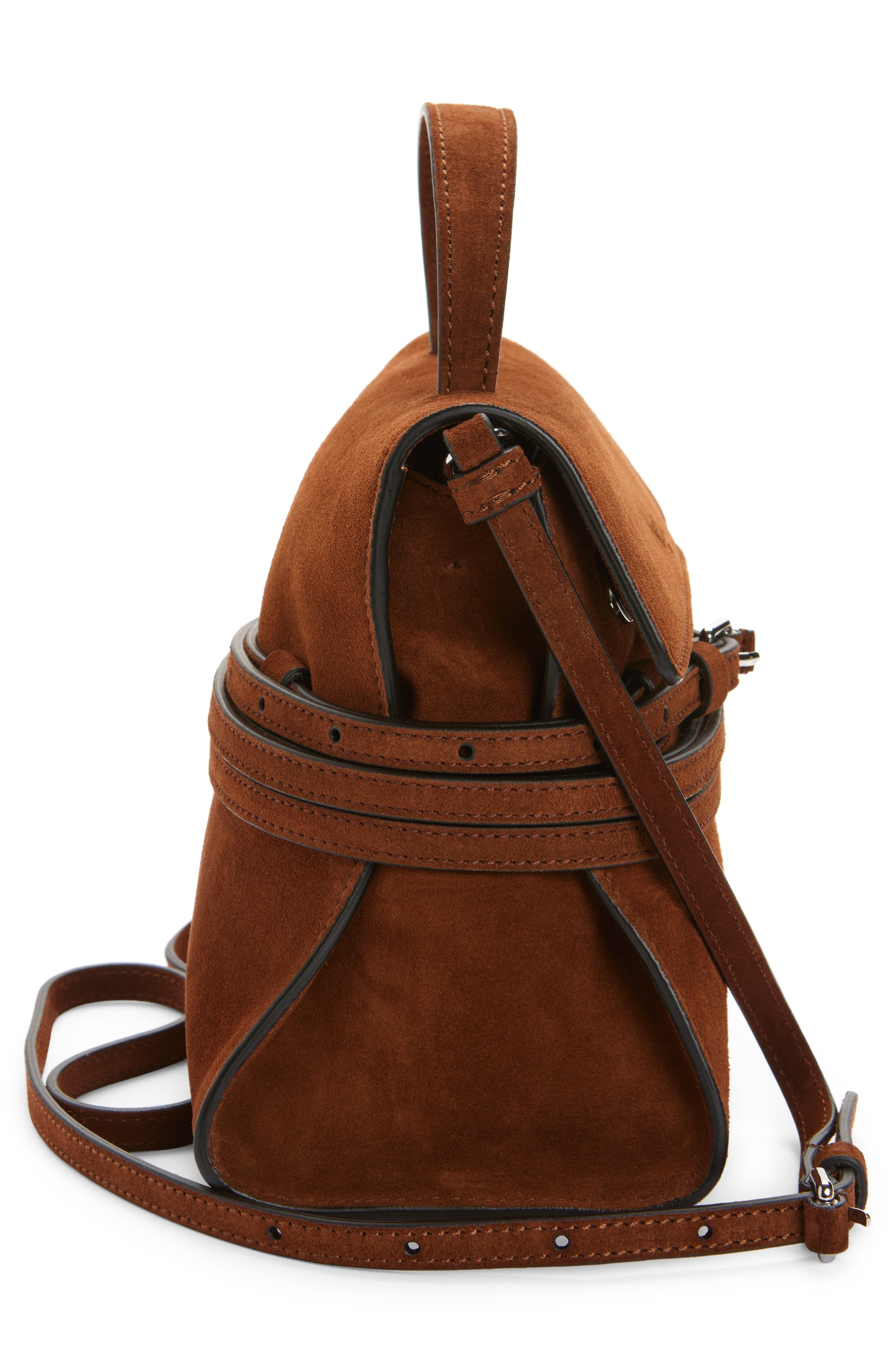 Moschino Tie Me Suede Handbag in Brown at Nordstrom - 5