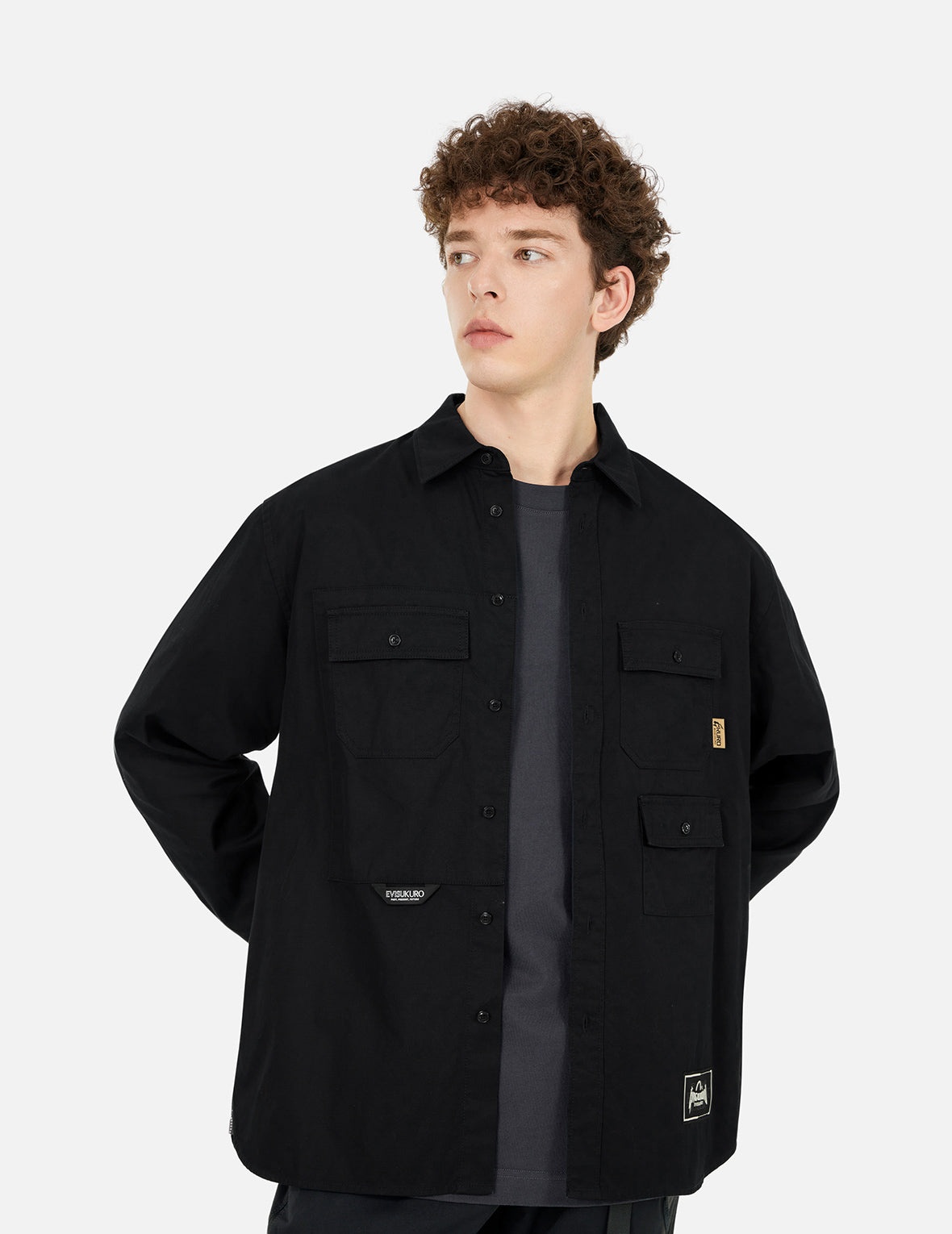 Multi-pockets Relax Fit Long Sleeves Shirt - 5