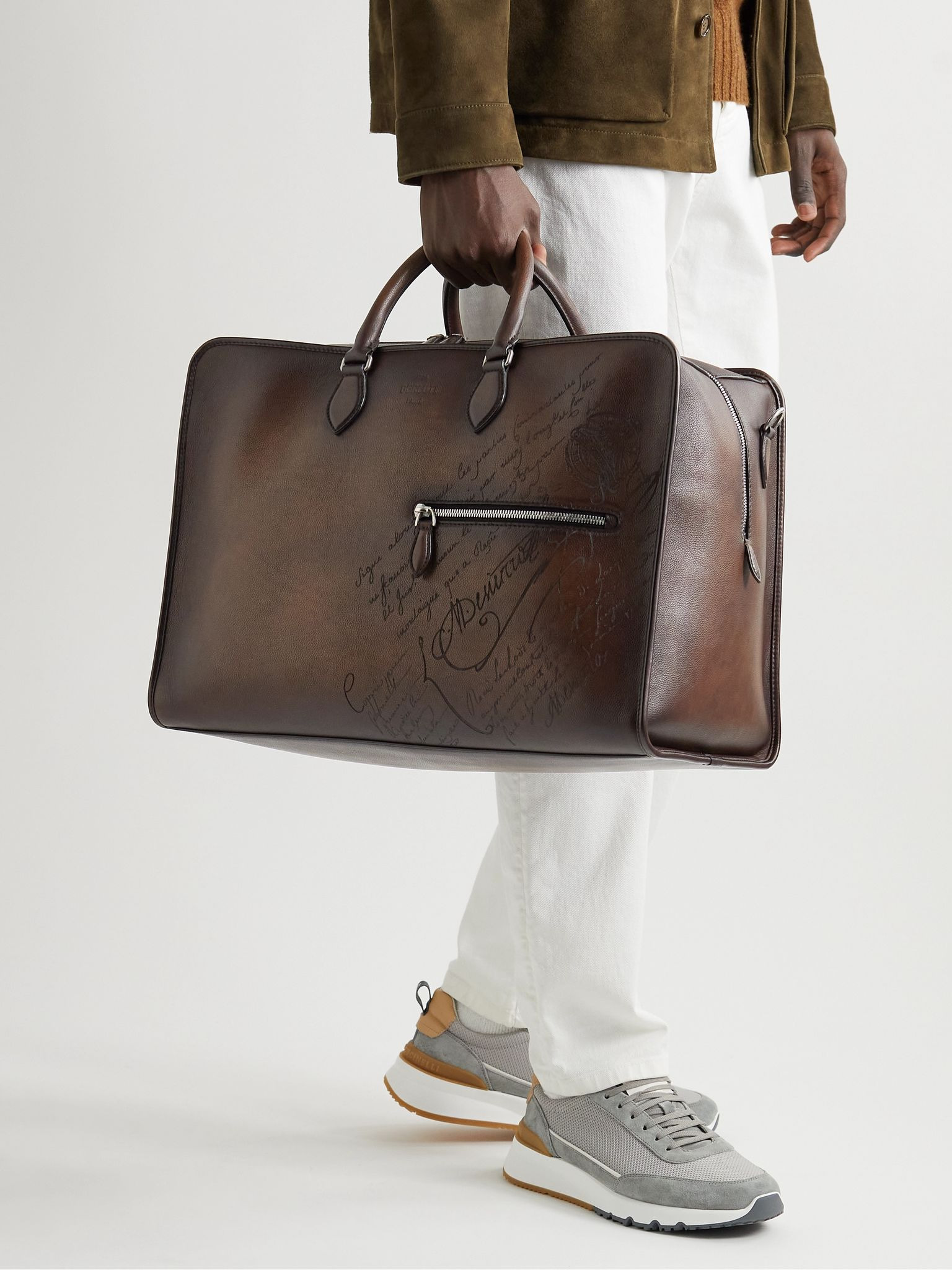 Scritto Venezia Leather Weekend Bag Brown - 2