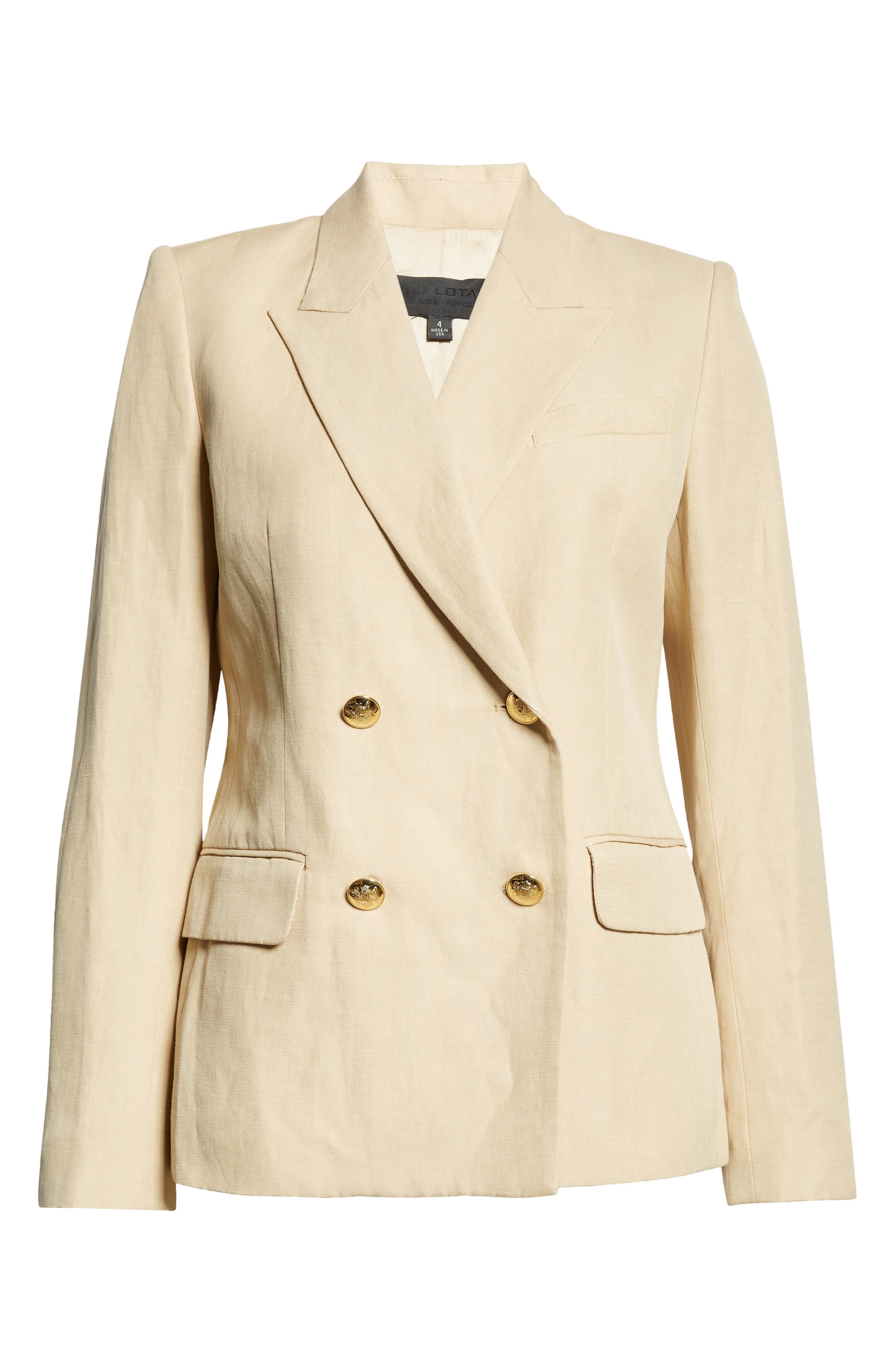 Nili Lotan Veda Linen & Silk Jacket in Khaki at Nordstrom - 7