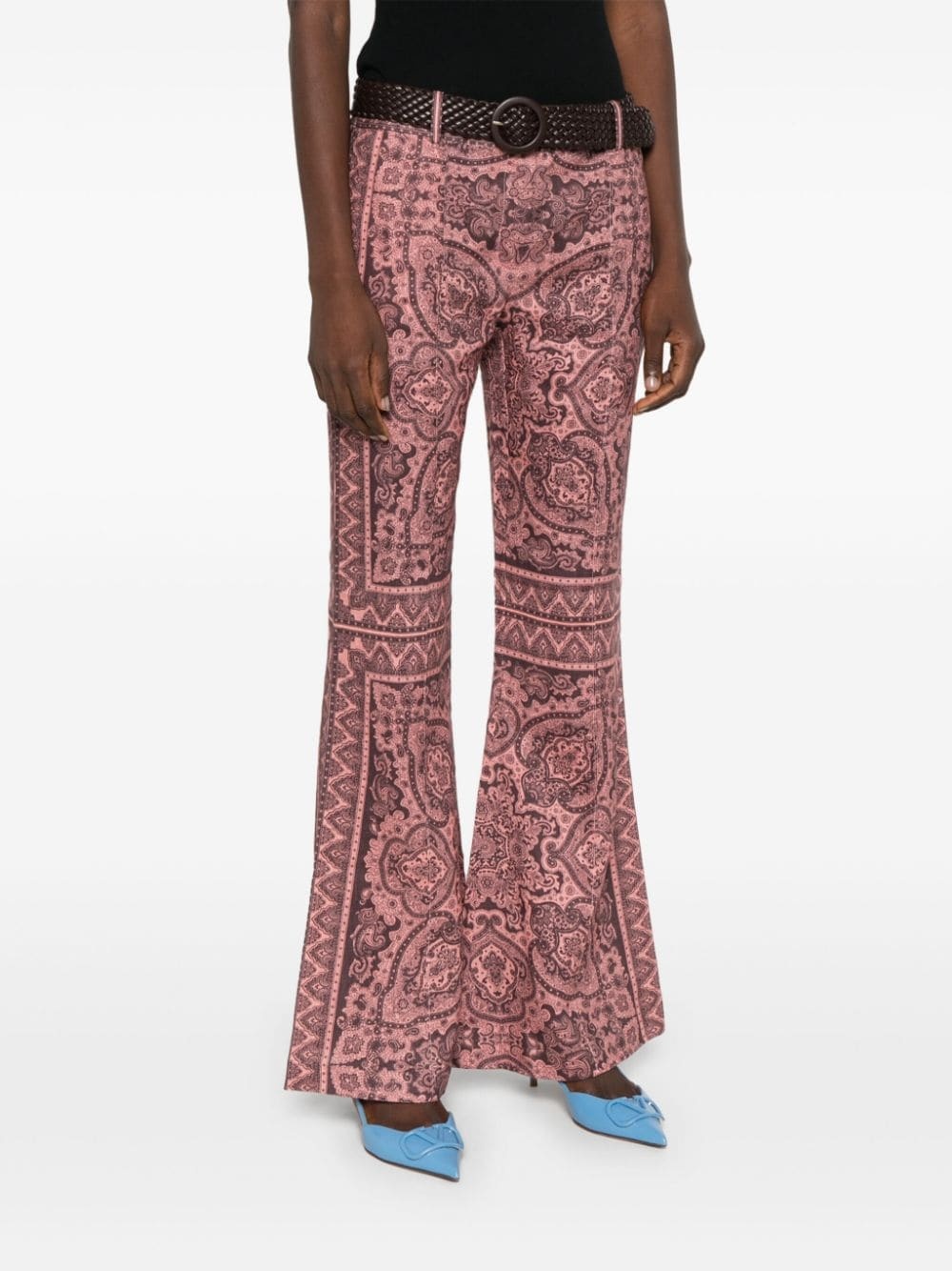 Ottie paisley-print flared trousers - 3