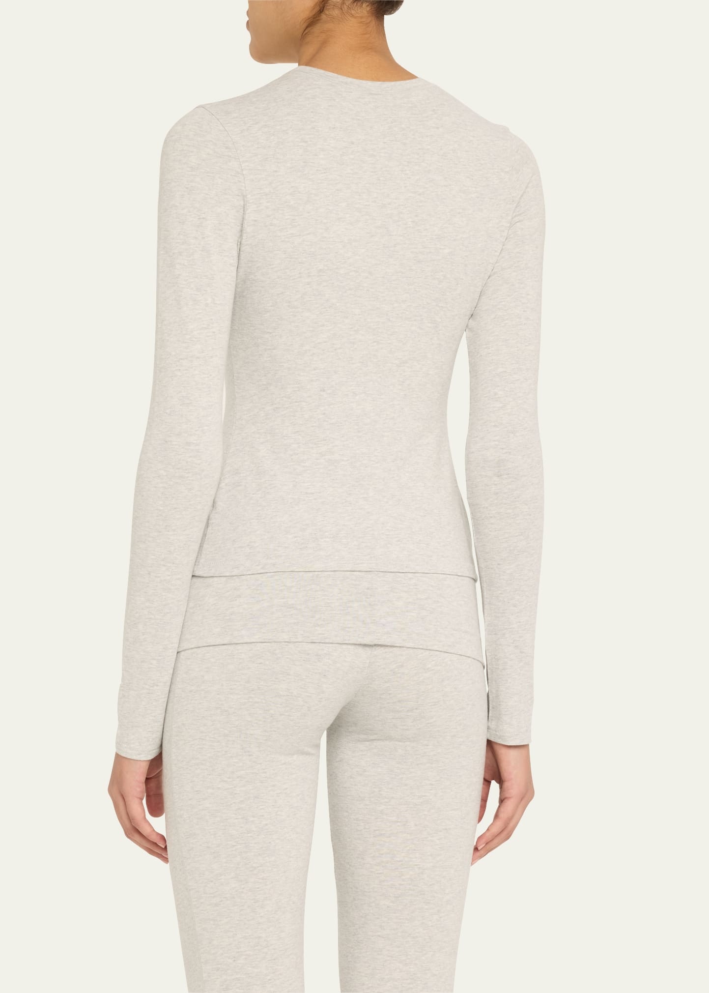 Cotton Jersey Long-Sleeve Crewneck T-Shirt - 3