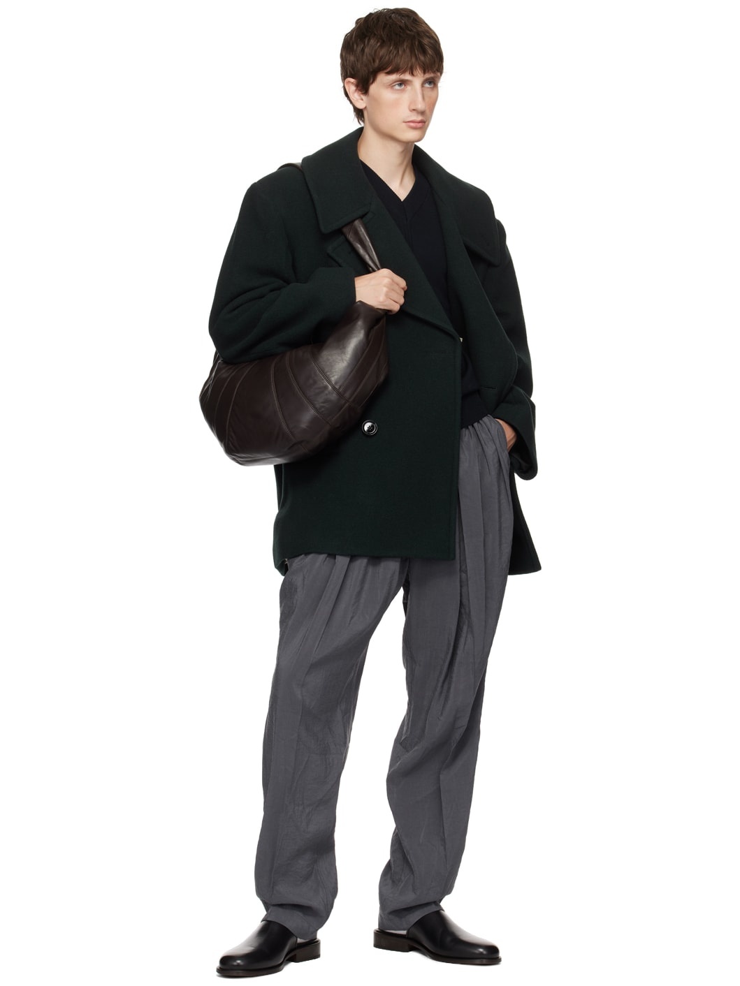 LEMAIRE Green Maxi Peacoat