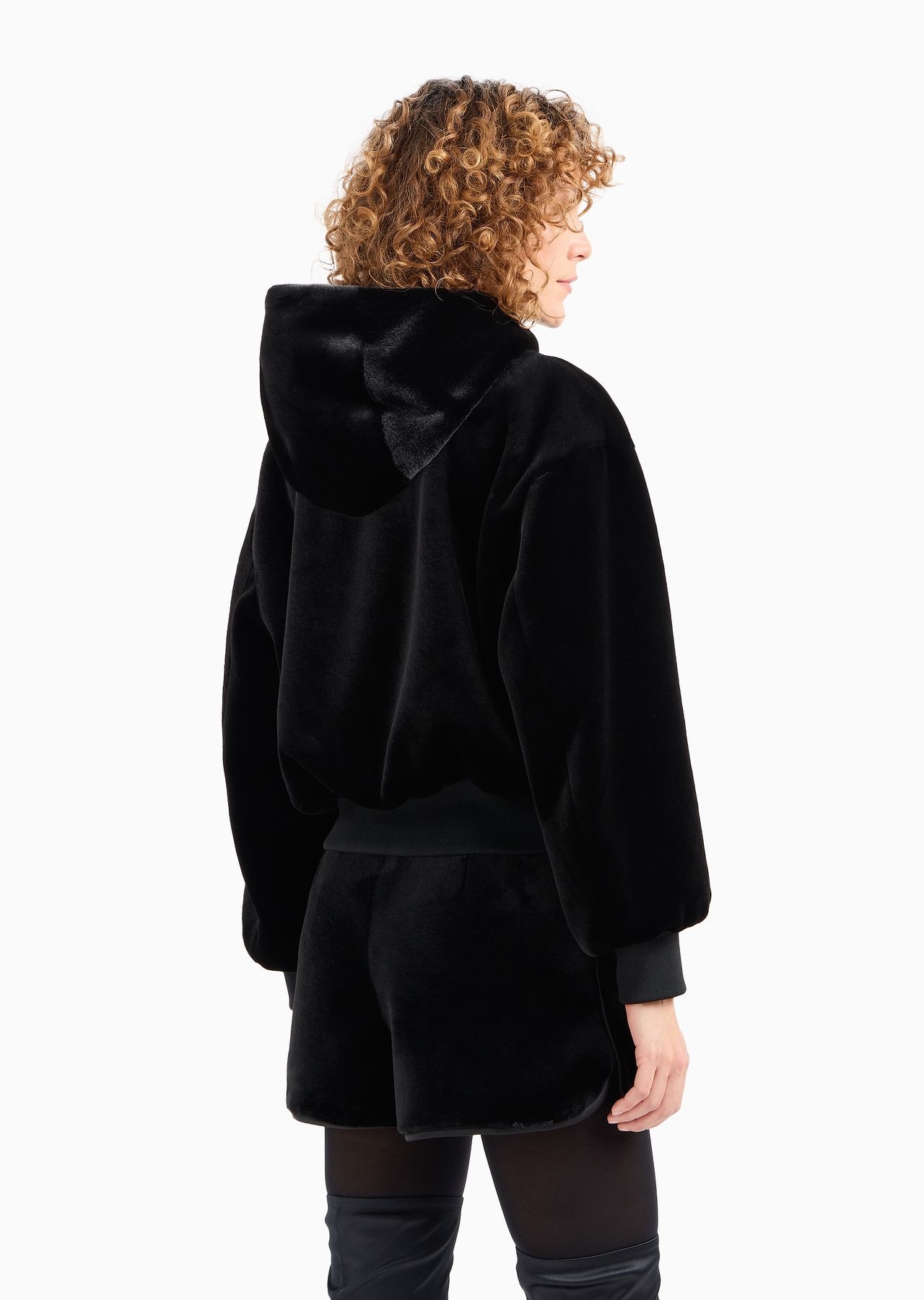 Faux-fur reversible blouson with hood and zip - 3