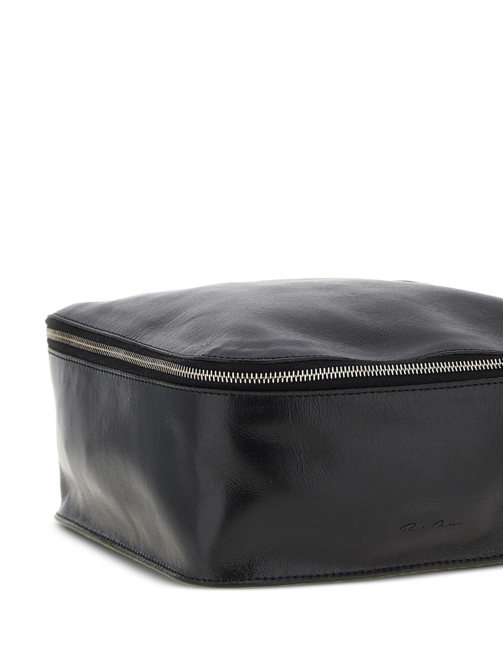 hammered-leather zip wash bag - 3