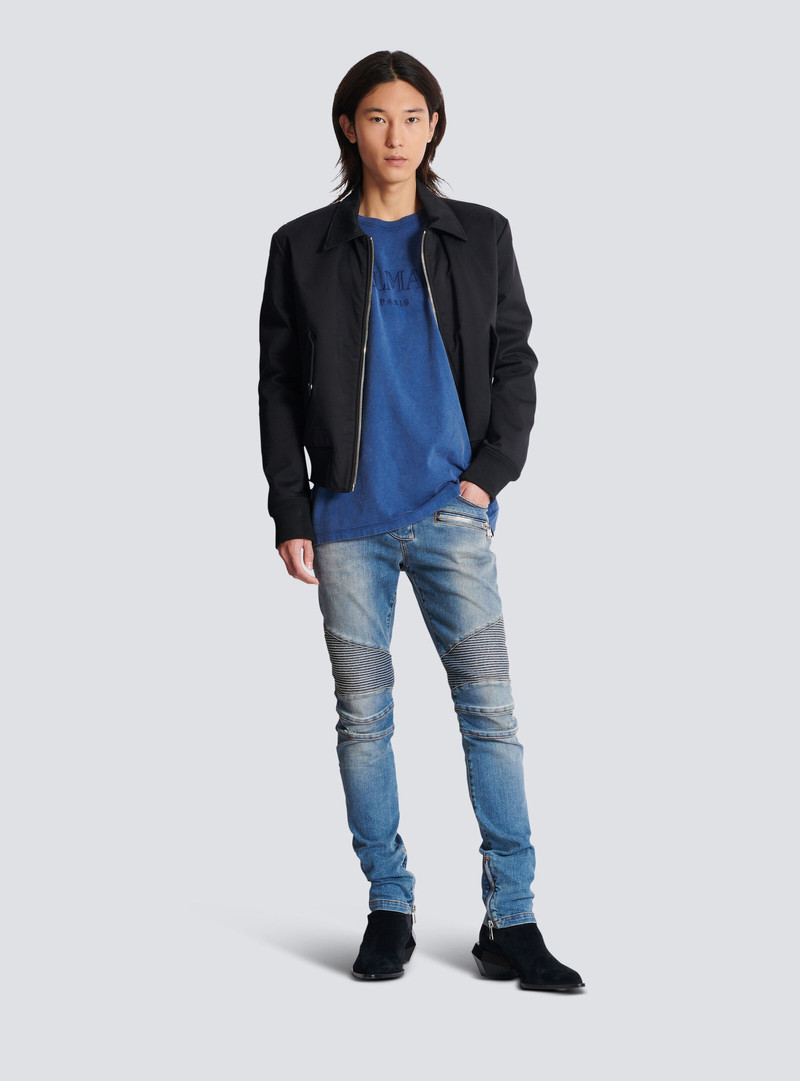 Balmain Loose T-shirt with vintage Balmain embroidery outlook