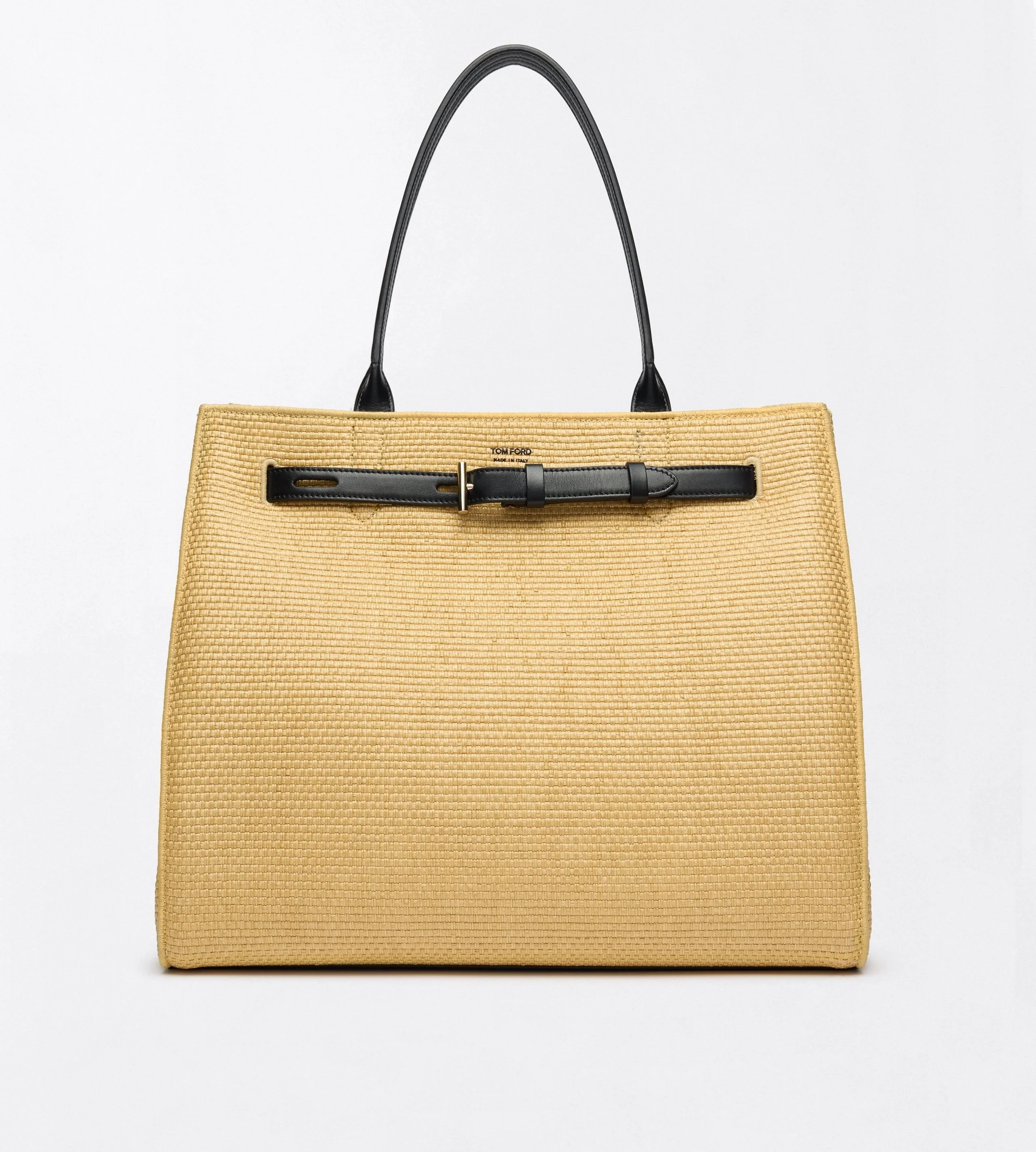 RAFFIA AND LEATHER AUDREY LARGE TOTE - 1