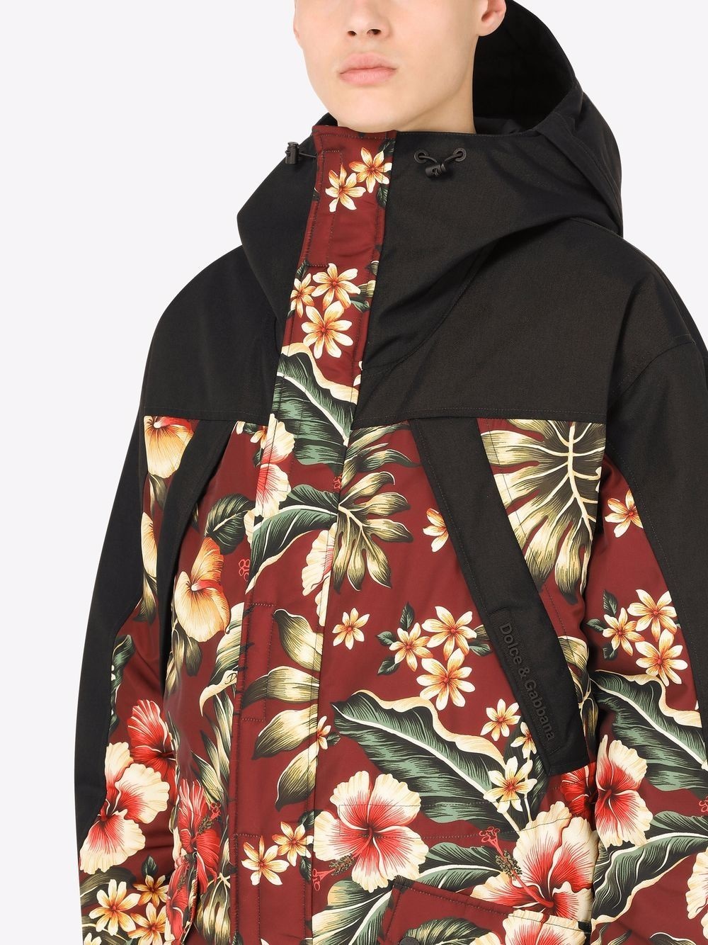 floral-print hooded coat - 5