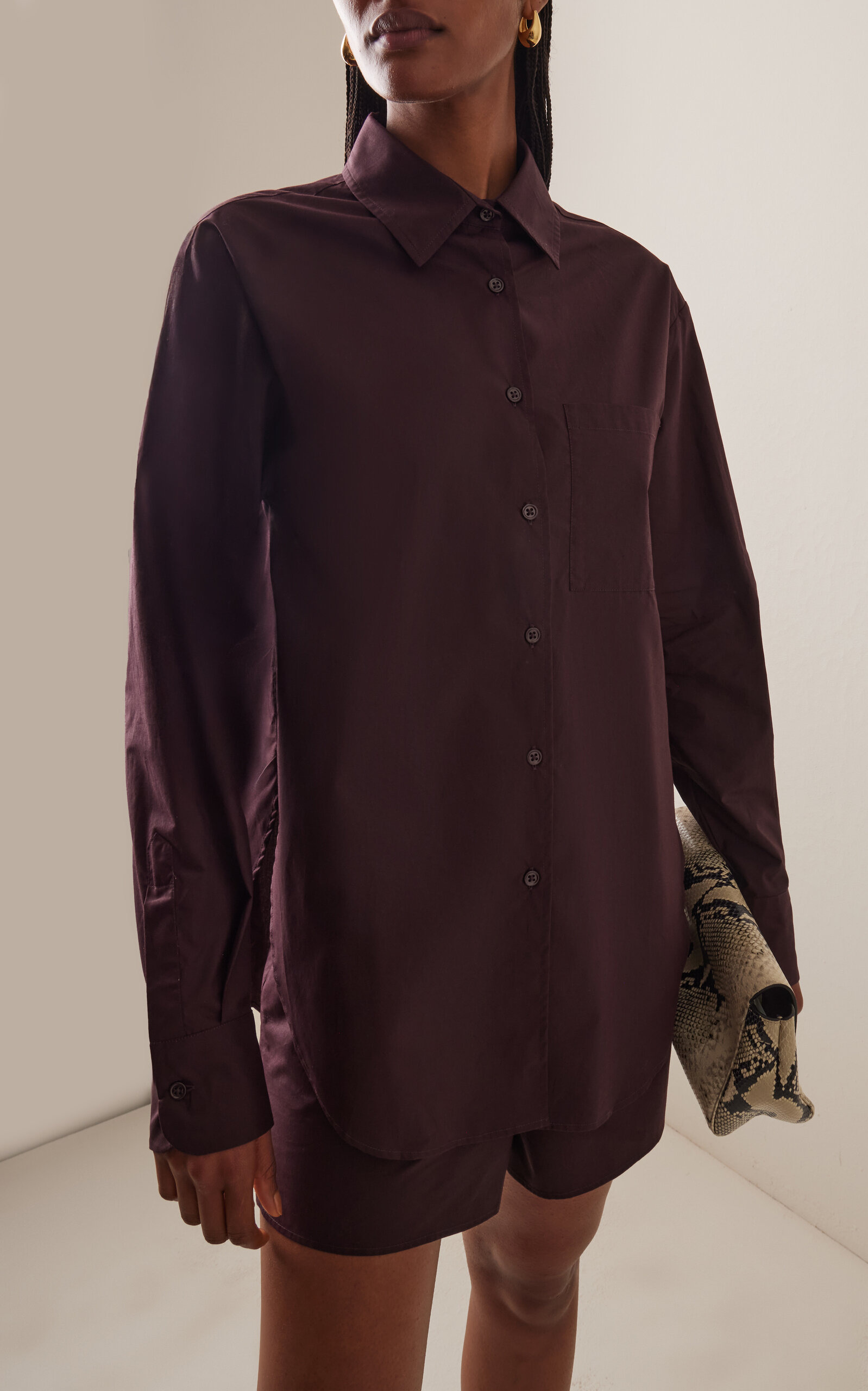 Lui Cotton Shirt burgundy - 2