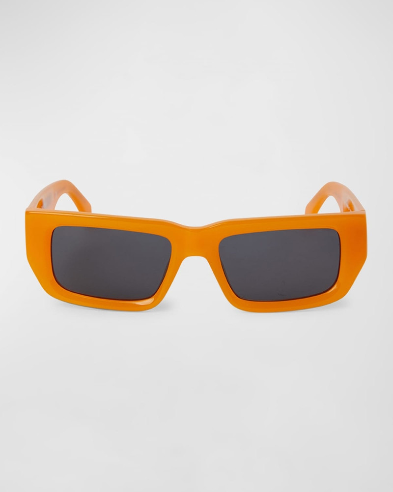 Palm Angels Sutter Orange Acetate Rectangle Sunglasses outlook