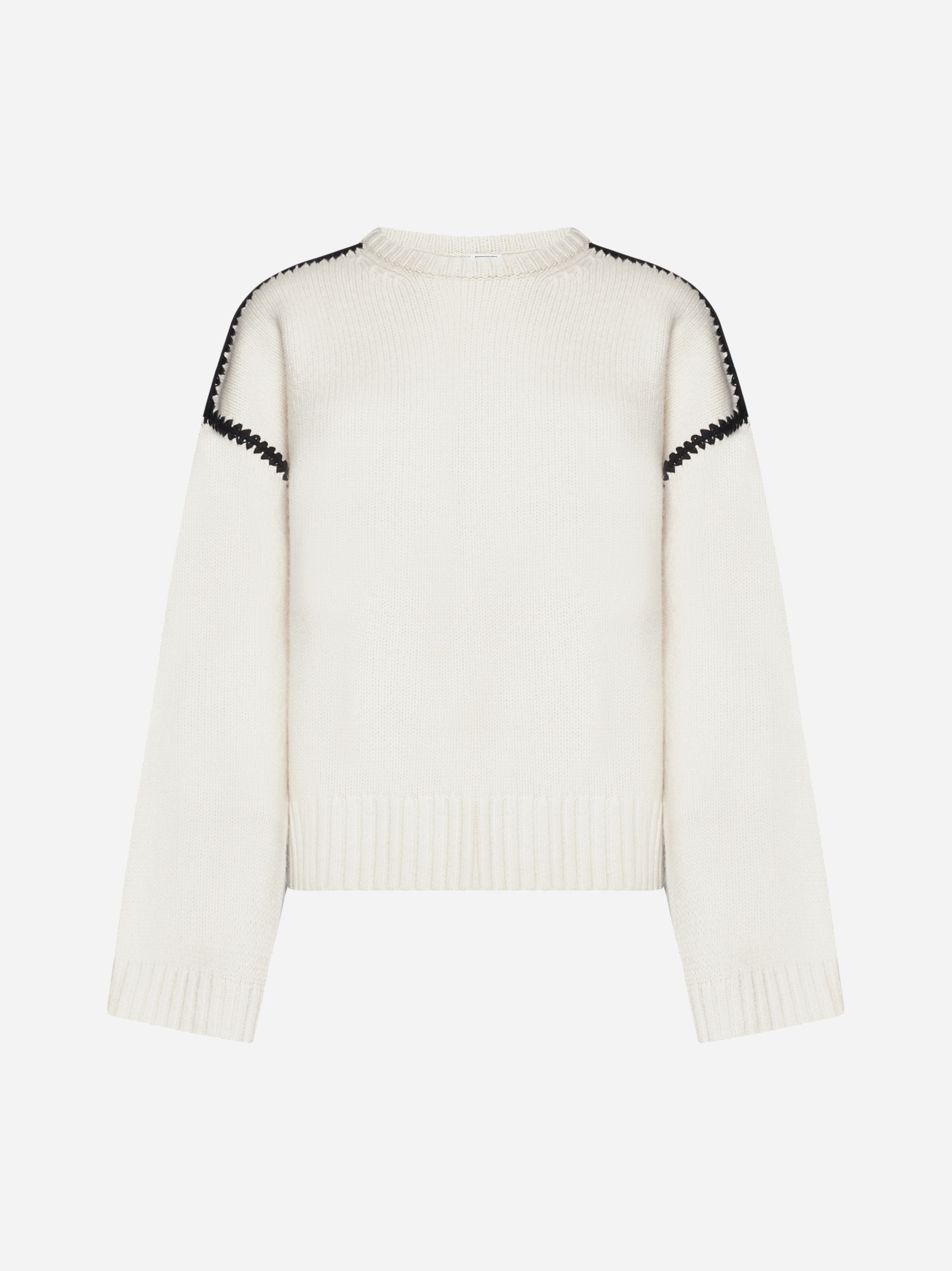 Embroidered wool and cashmere sweater - 1