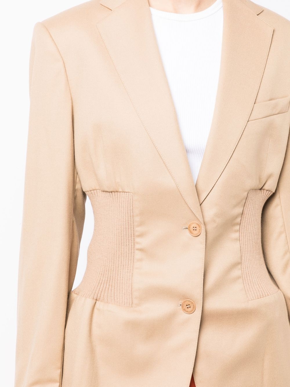 banded single-breasted blazer - 5