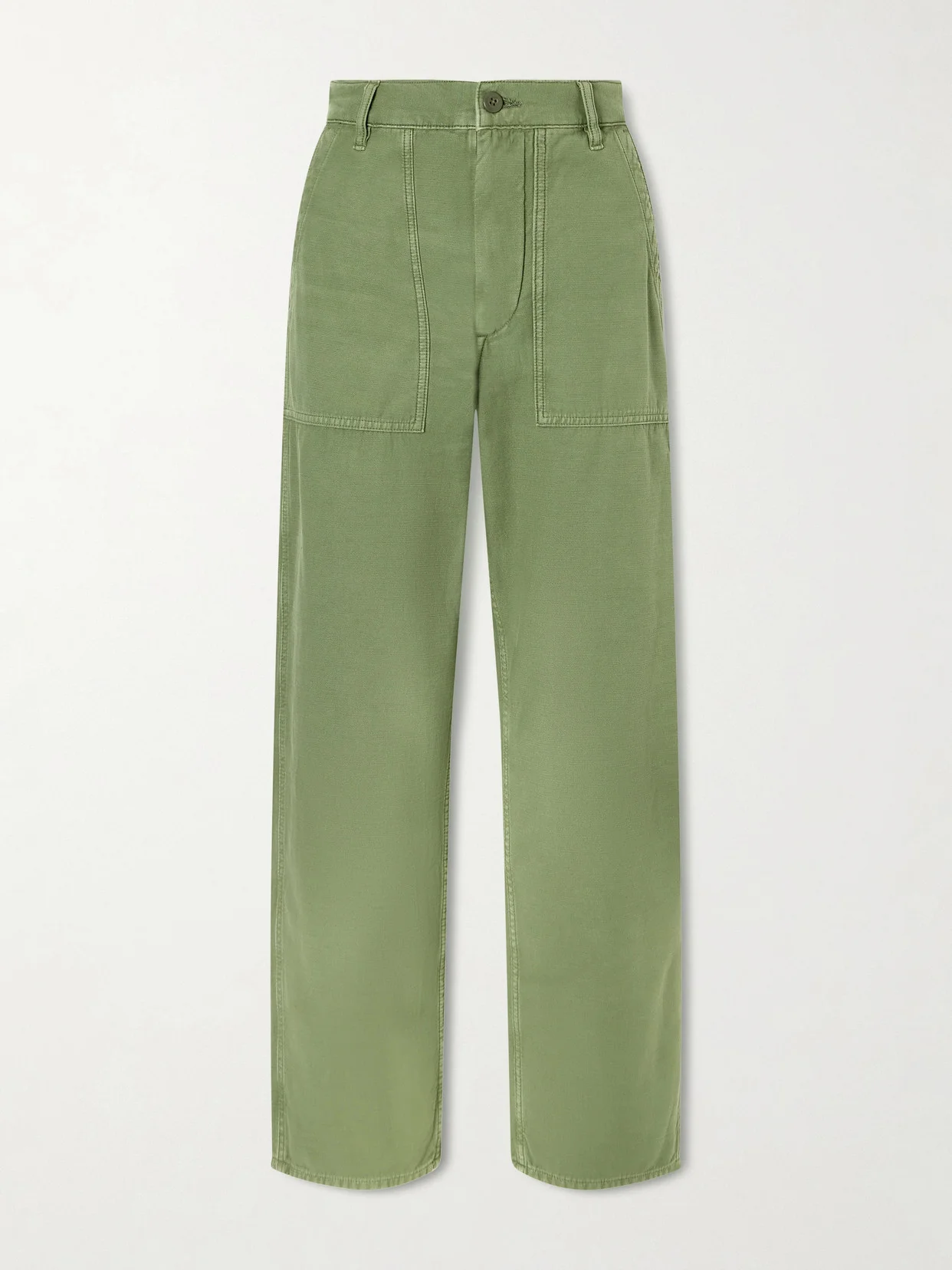 Cotton-twill Straight-leg Pants - 1