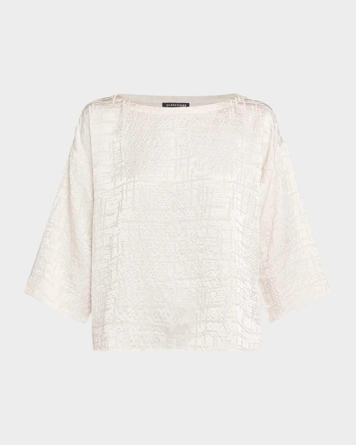 Bateau-Neck Boxy Silk Top - 1
