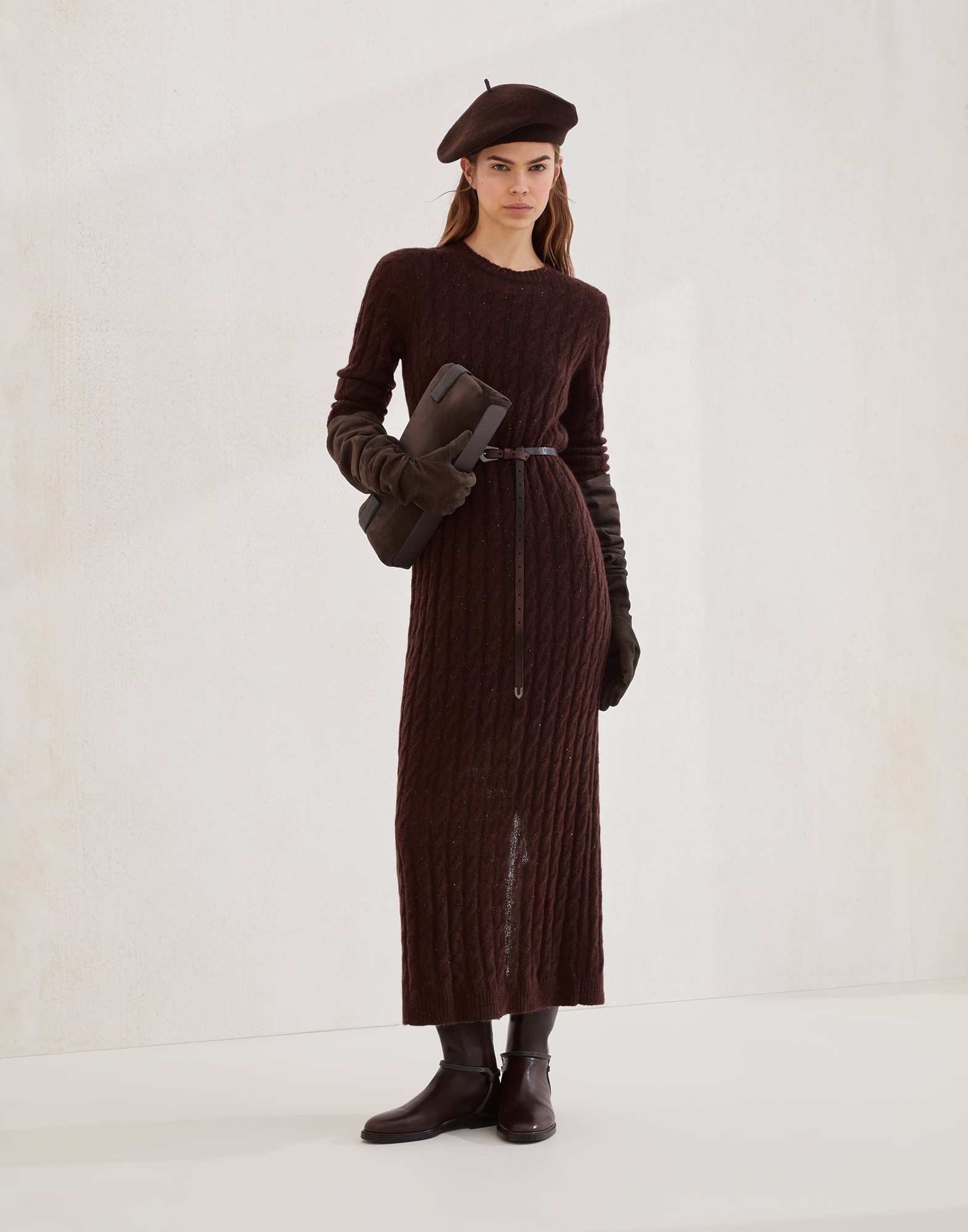 Mohair, cotton and wool dazzling cable knit dress - 5