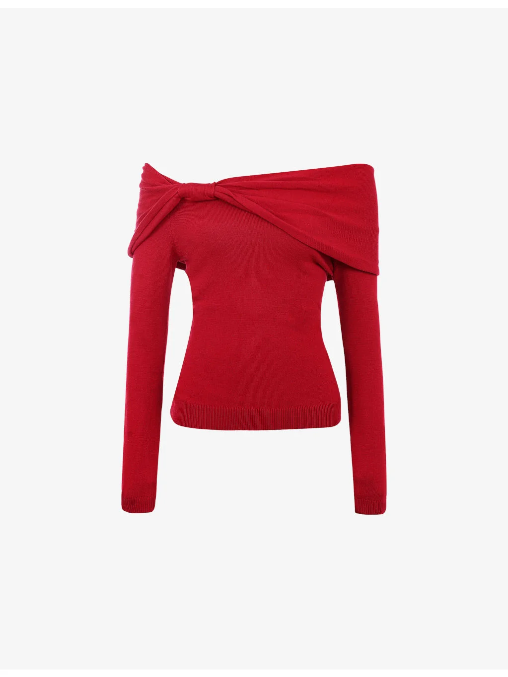 Amaryllis Off-Shoulder Knitted Jumper - 1