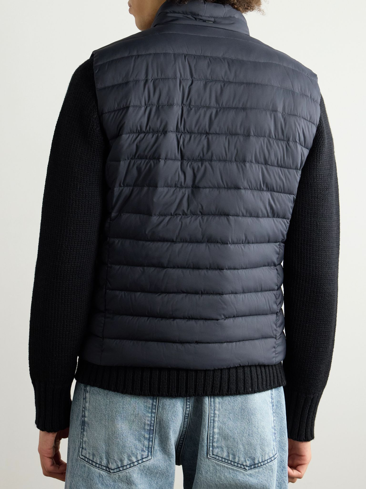 Lo Smanicato Quilted Nylon Gilet Blue - 3