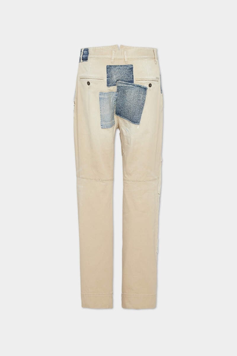 DENIM PATCHWORK COTTON DRILL OSAKA PANTS - 2
