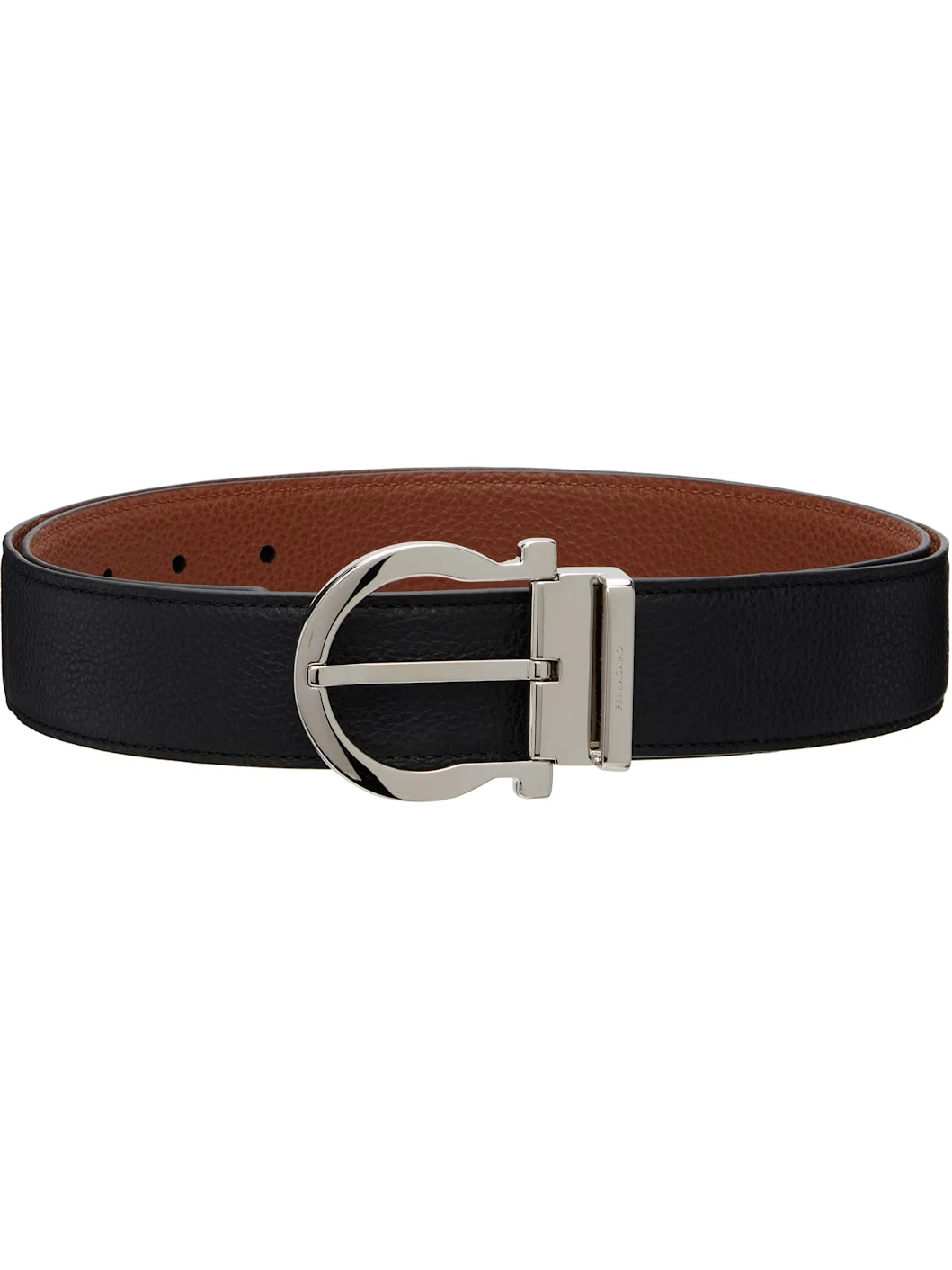 Black Reversible & Adjustable Gancini Casual Belt - 1