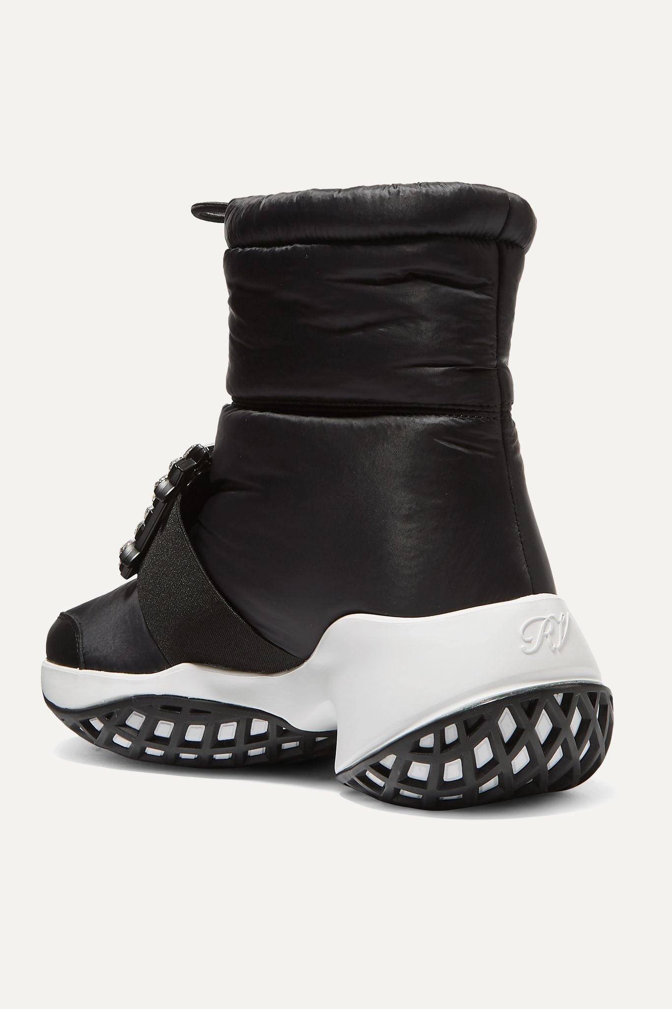 Run buckled shell and leather ankle boots - 4