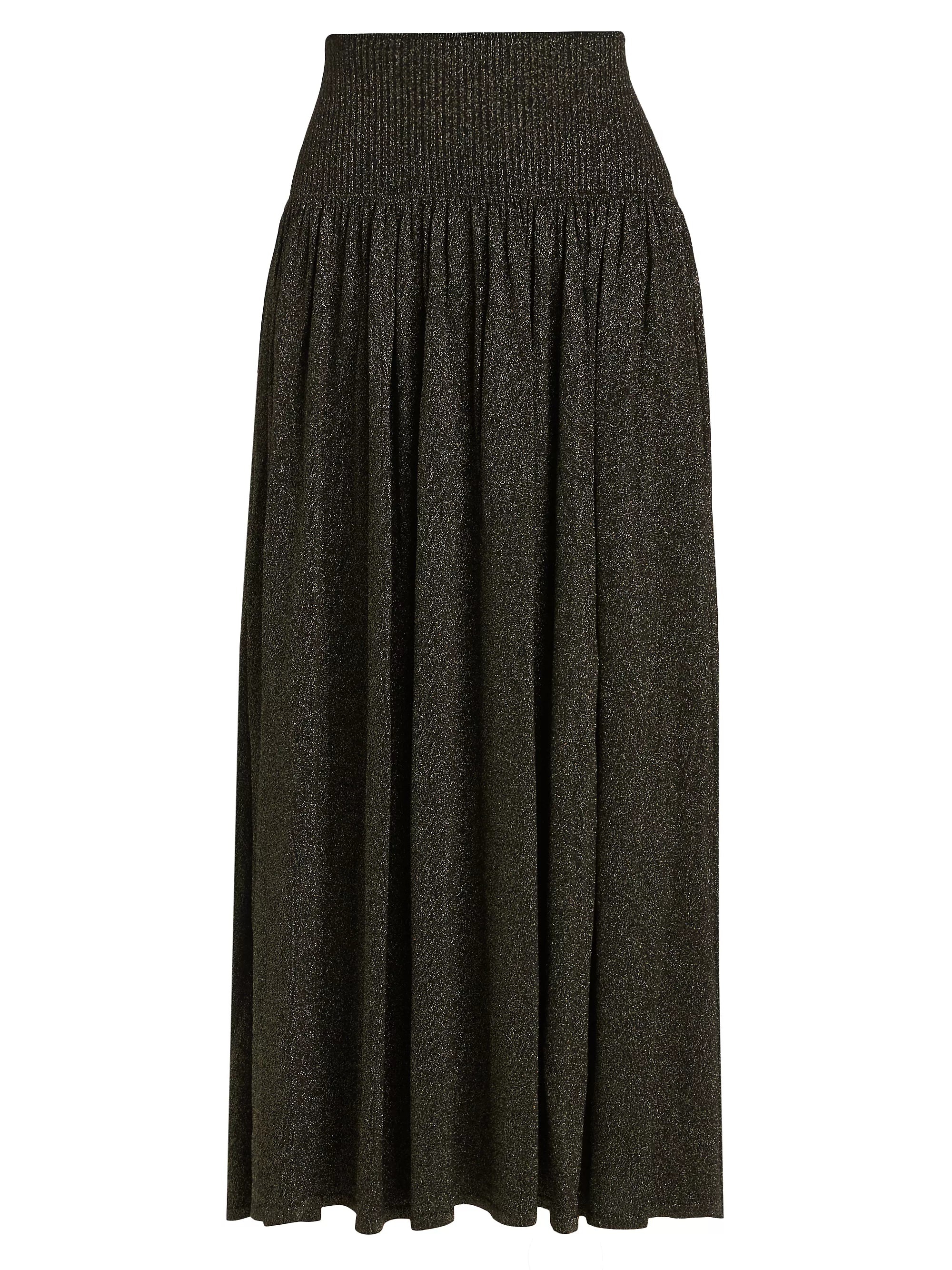 Crush Metallic Flare Skirt - 1