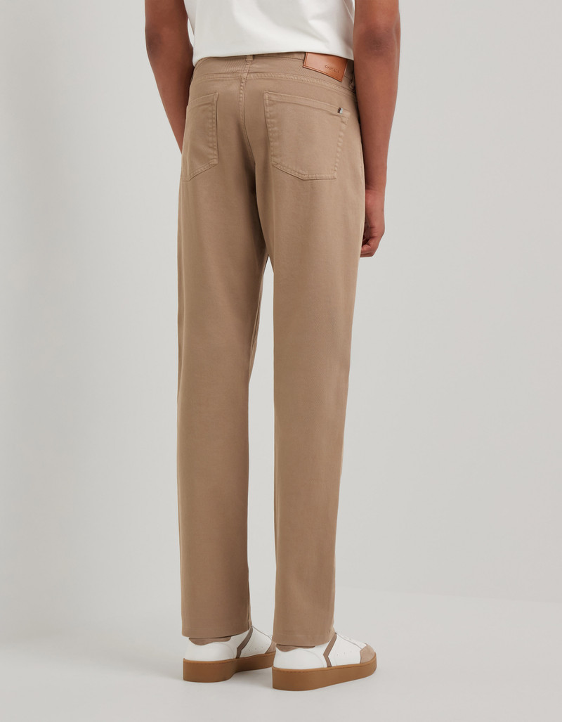 TAUPE FIVE-POCKET TROUSERS IN COTTON TWILL, REGULAR FIT 4