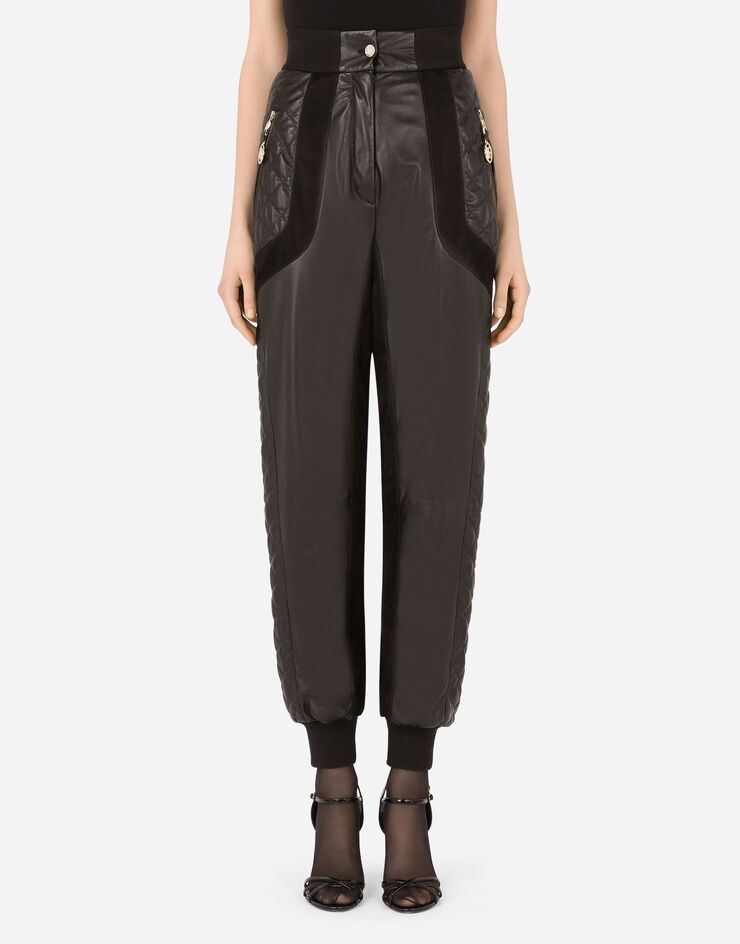 Quilted leather and suede pants - 1