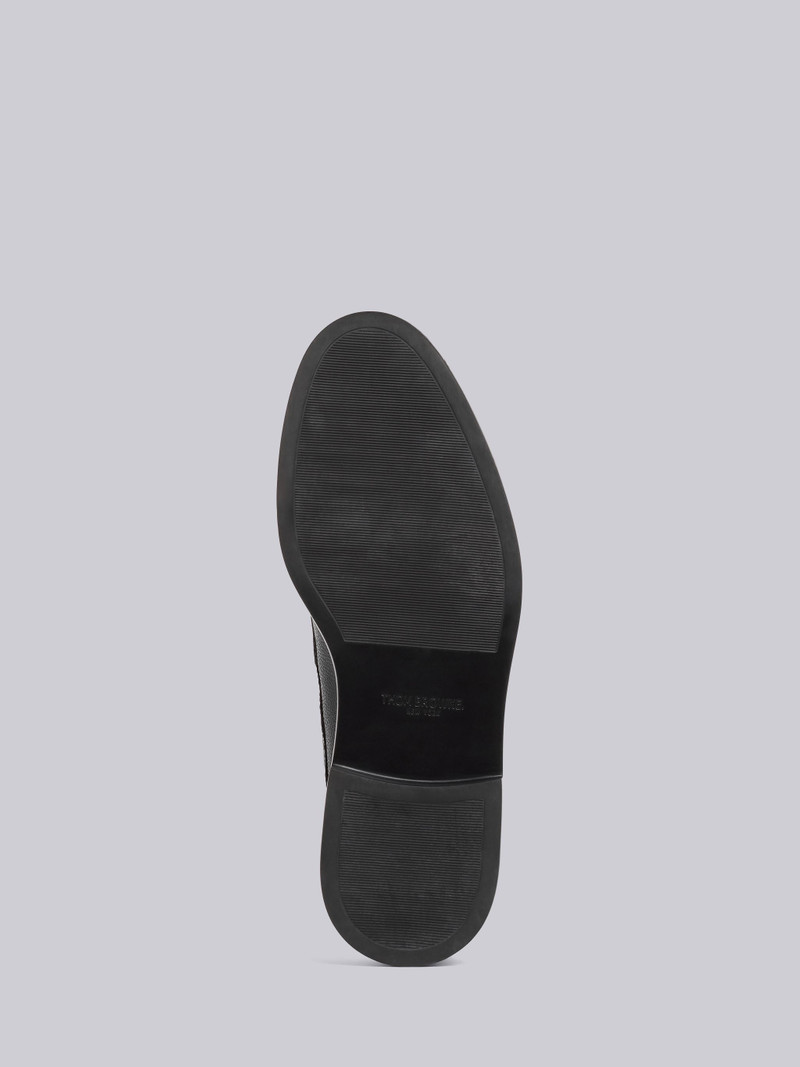 Black Pebbled Calfskin Penny Loafer Mule 5