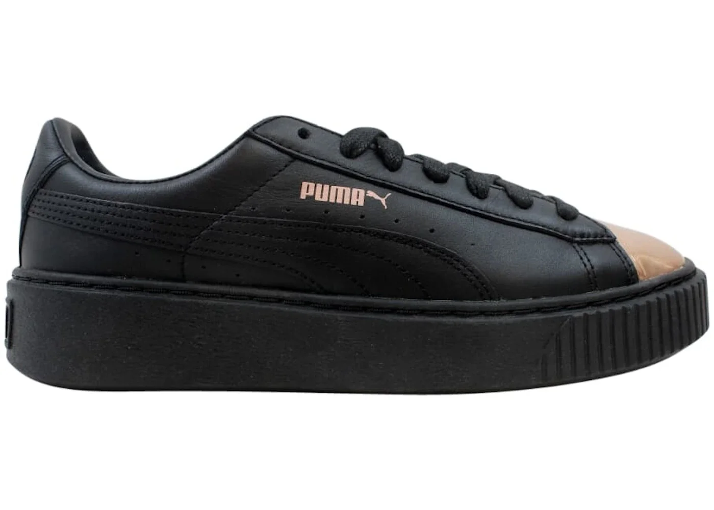 Puma Basket Platform Metallic Puma Black Rose Gold (Women's) - 1