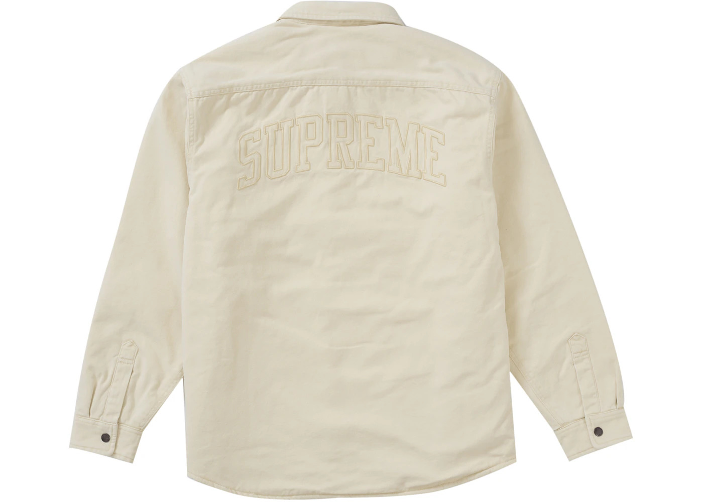 Supreme Faux Shearling Lined Work Shirt Natural - 3
