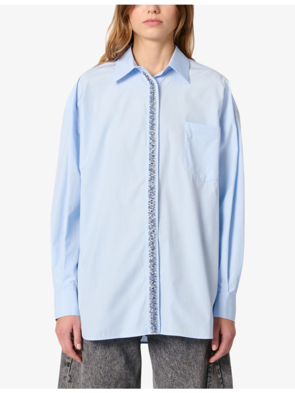 Bead-embellished relaxed-fit cotton shirt - 3