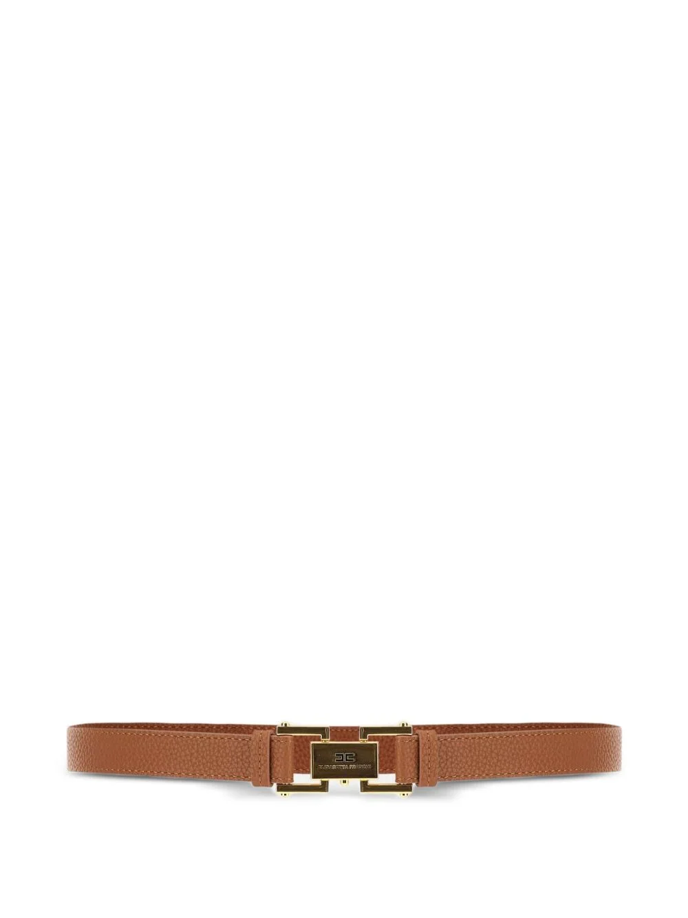 logo-plaque pebbled-effect belt - 1