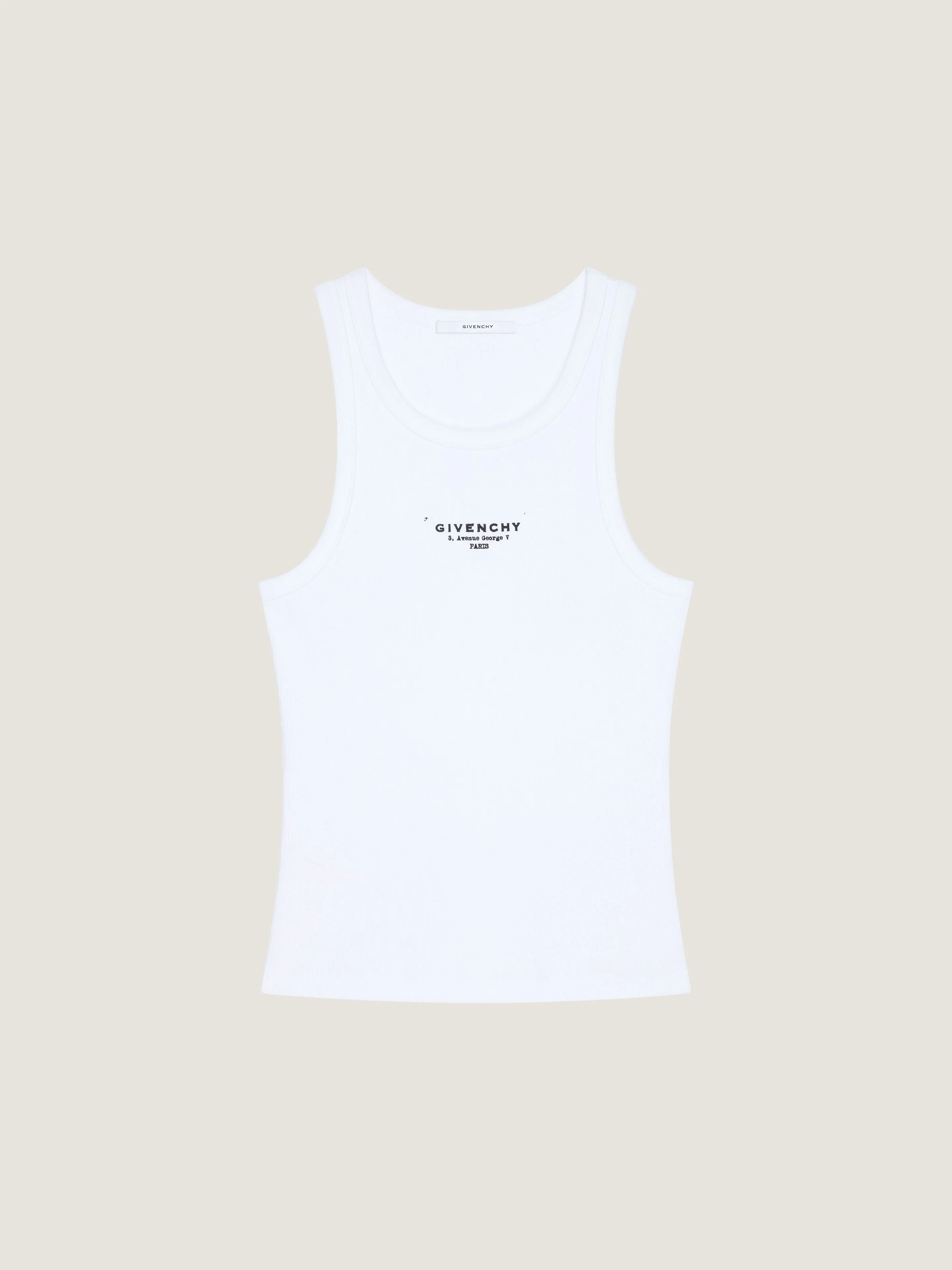 SLIM FIT TANK TOP IN COTTON WITH GIVENCHY STAMP PRINT - 1