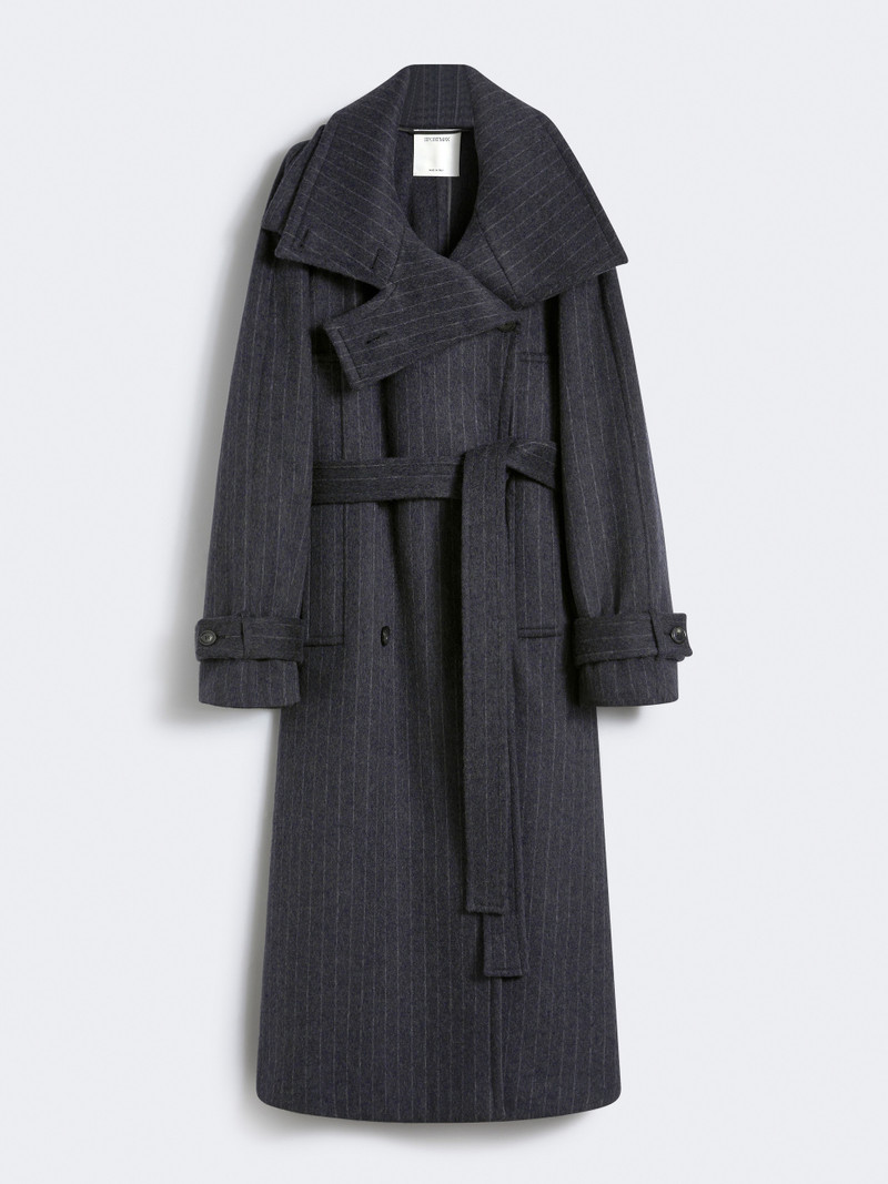 AROLD1234 Pinstriped trench coat in pure wool - RUNWAY 1