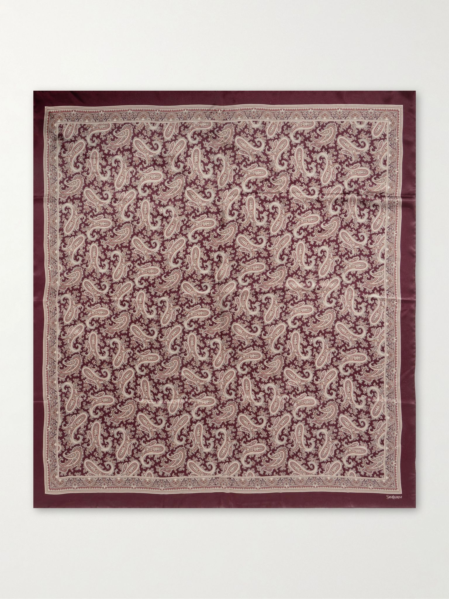 Paisley-print silk scarf Burgundy - 1