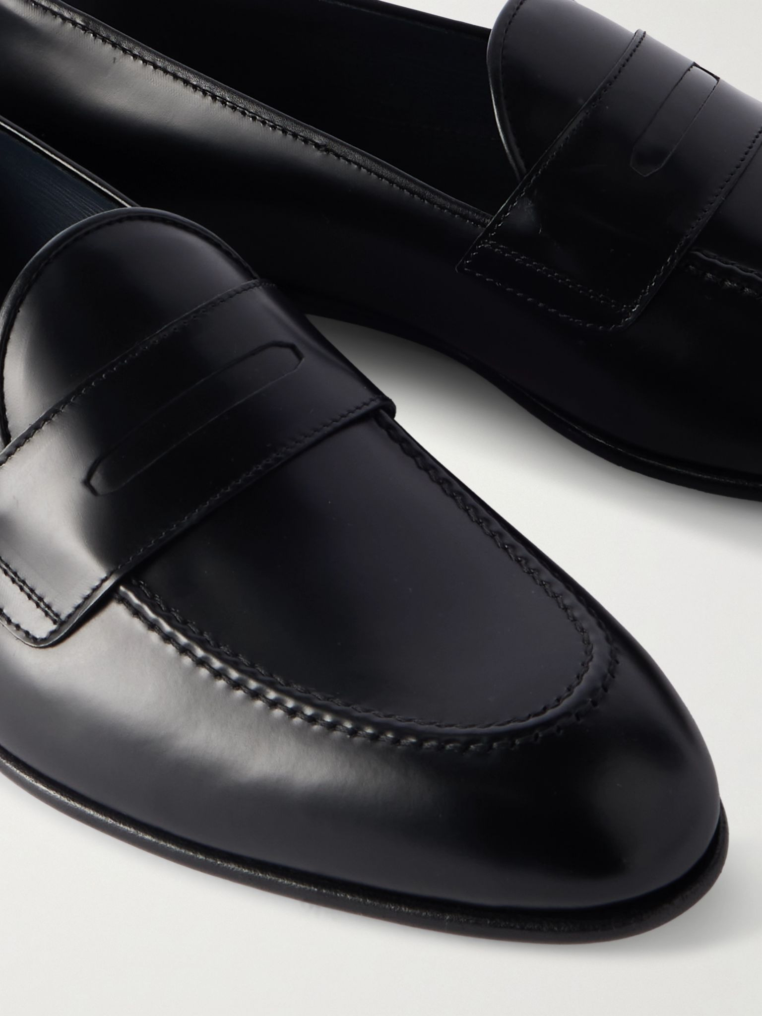 Appia Leather Penny Loafers Black - 5