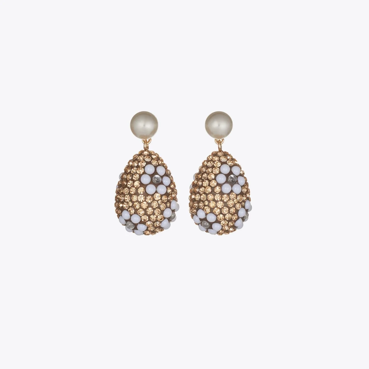 Curiosity Crystal Pearl Drop Earrings - 1