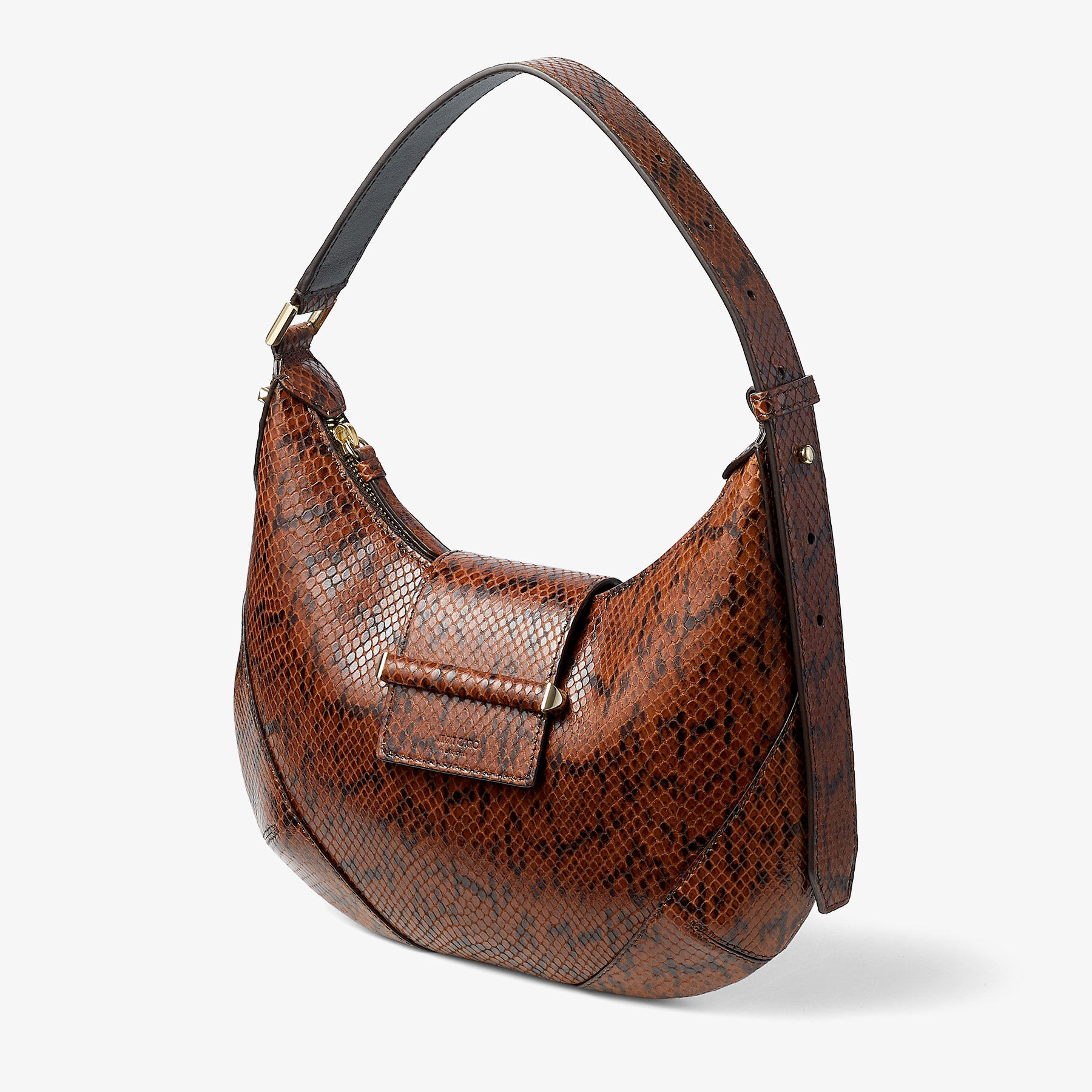 Bar Hobo S
Cognac Kigali Snake Printed Leather Shoulder Bag - 3