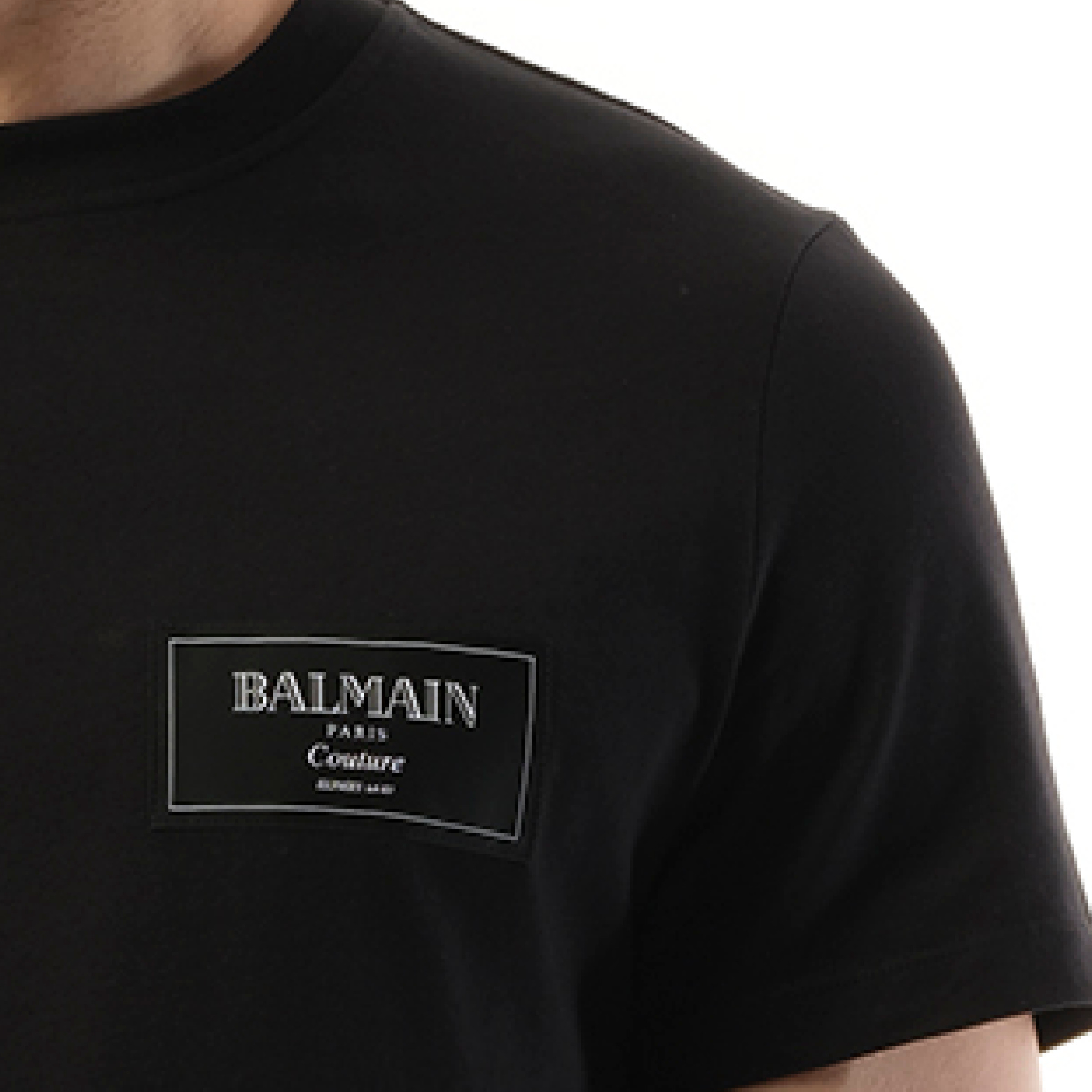 【関税込み】Balmain ブラック Balmain Couture Label フーディ Balmain Couture Label-print Hoodie | Black | FARFETCH